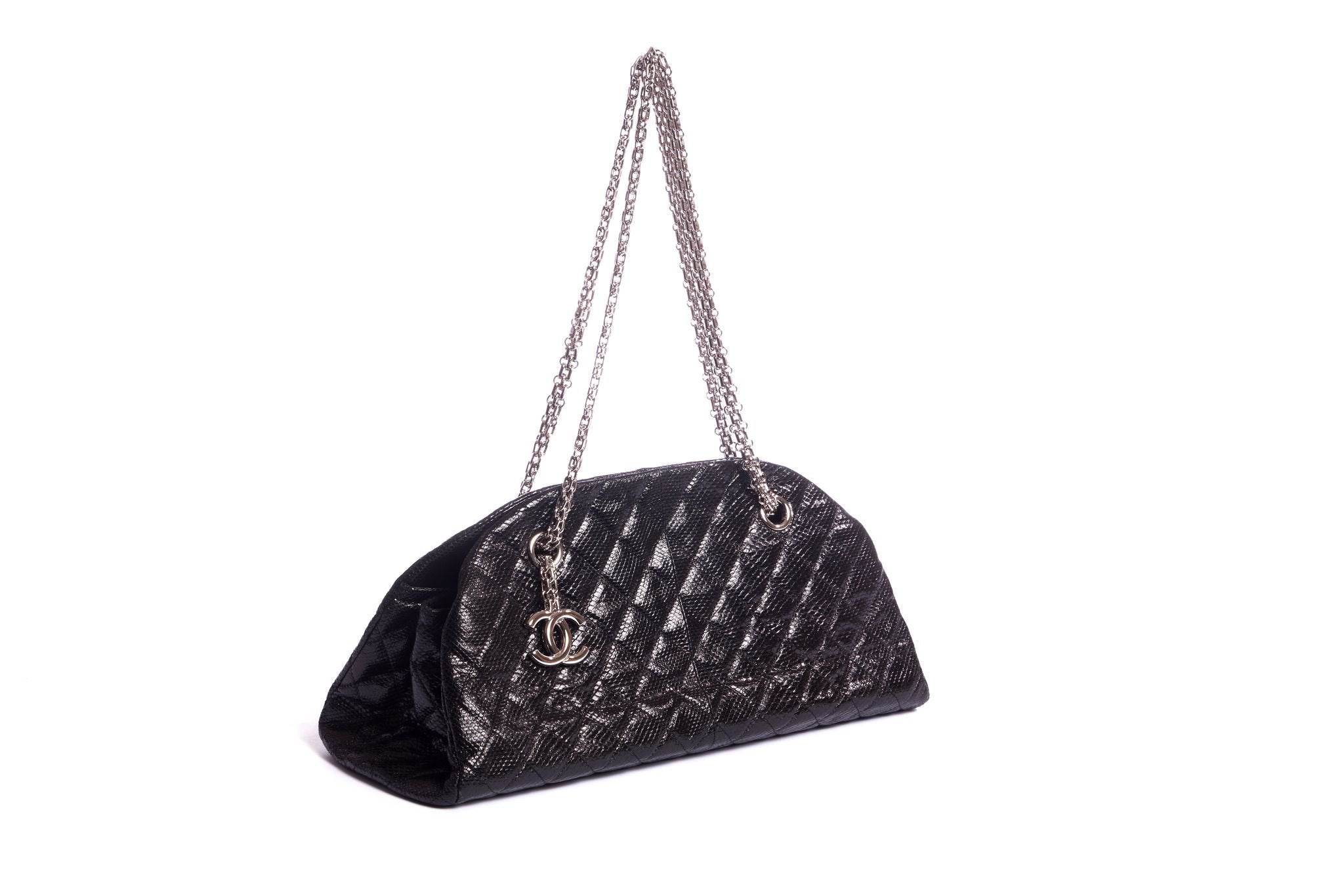 Chanel Rare Black Lizard Shoulder Bag - Vintage Lux