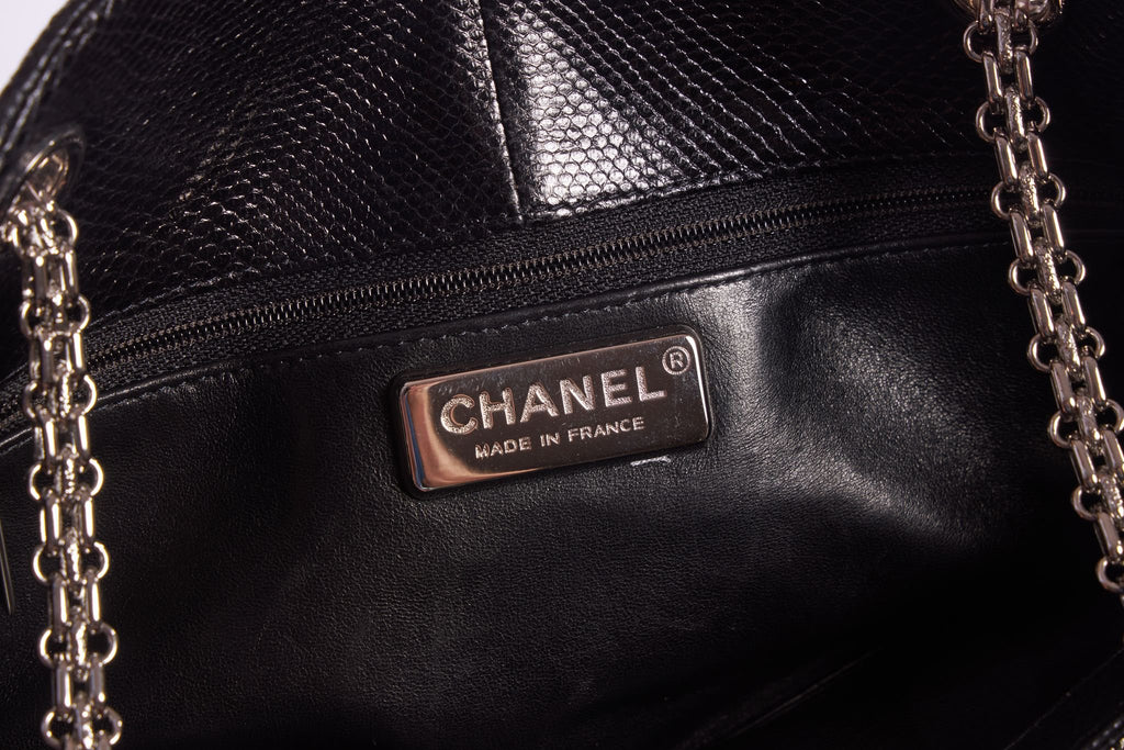 Chanel Rare Black Lizard Shoulder Bag
