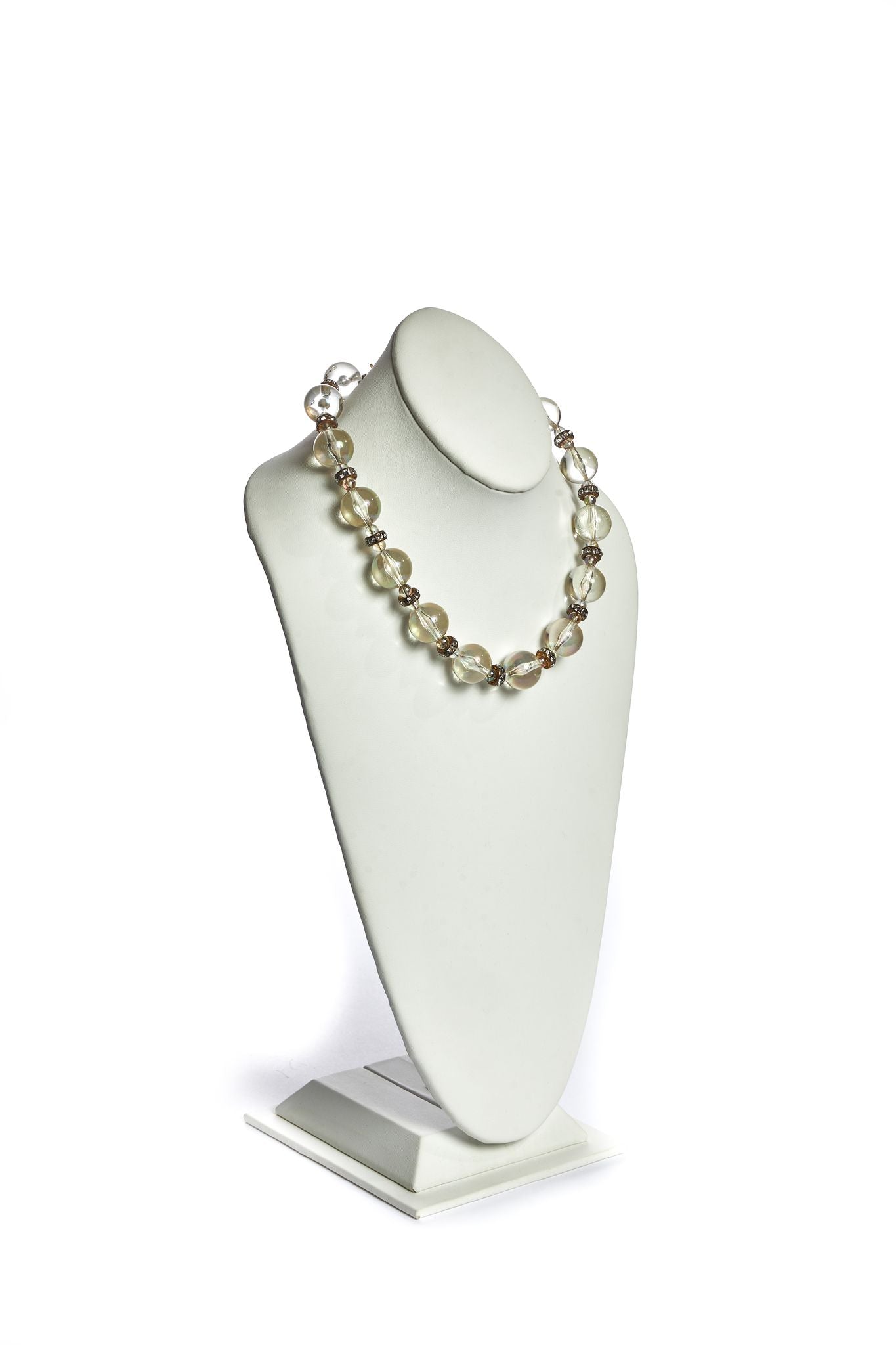 Chanel Crystal Cc Necklace Gold Pearly Fashion Jewelry Auction