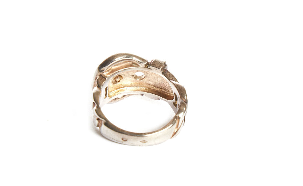 Hermès 925 Silver Buckle Ring