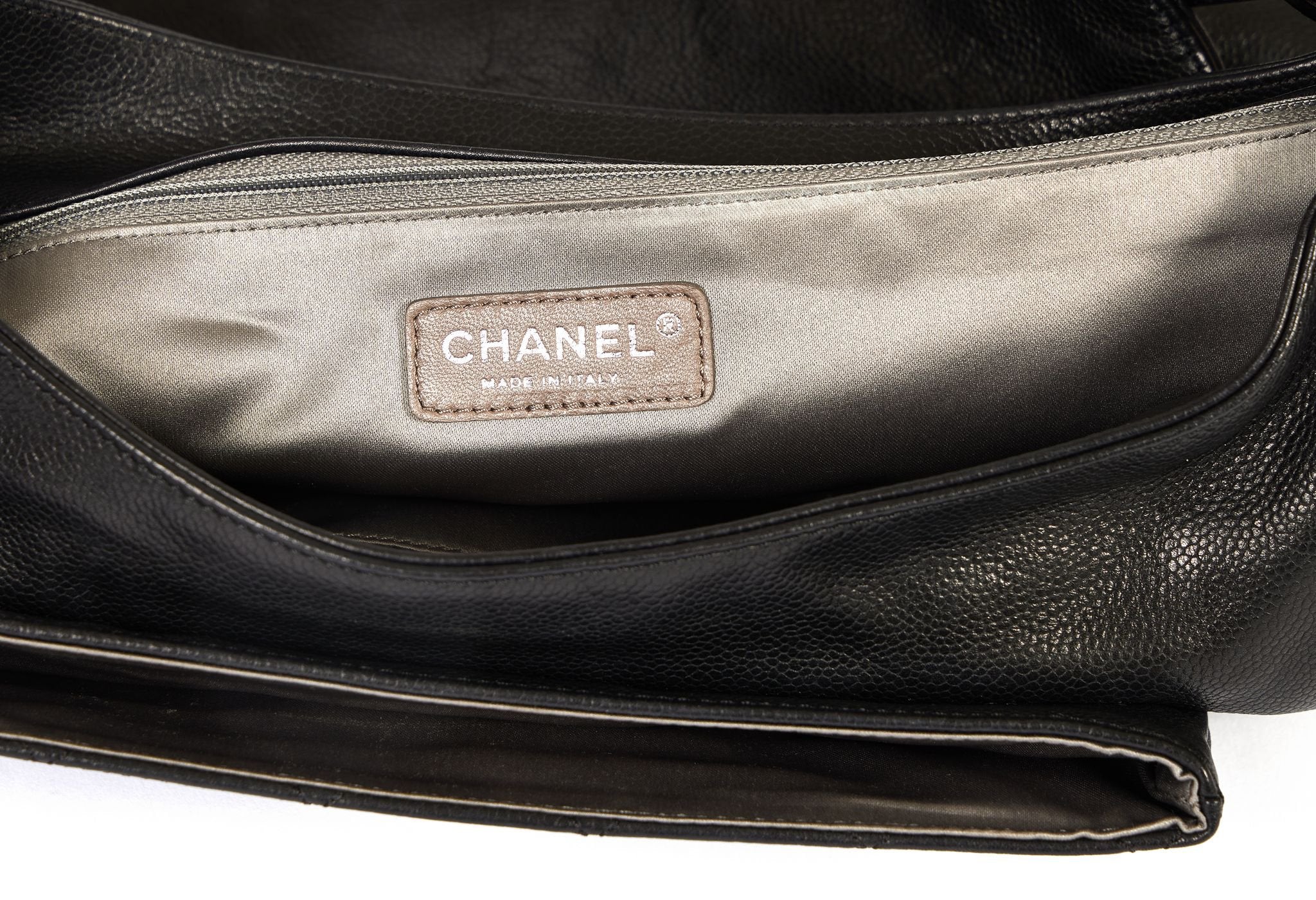 Vintage Chanel Black Caviar Leather Crossbody Bag