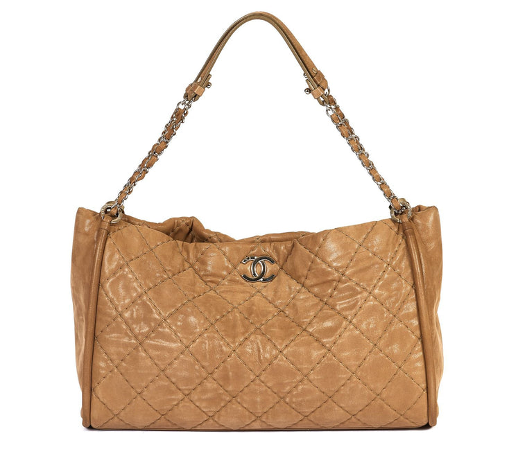Chanel Casual Riviera Bowling Bag Quilted Calfskin Medium