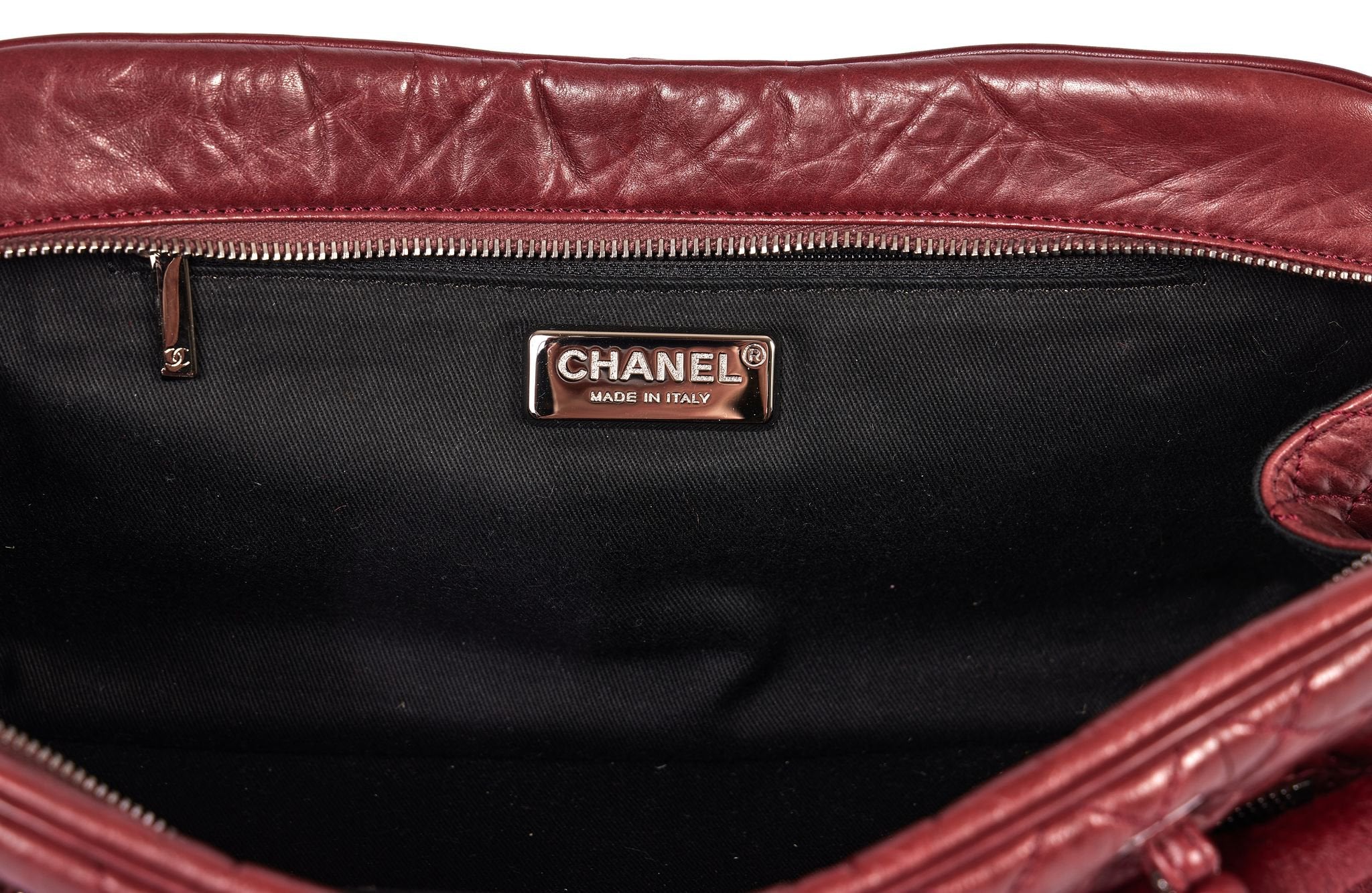 Chanel Chic Burgundy Quilted Caviar Tote Bag - BOPF