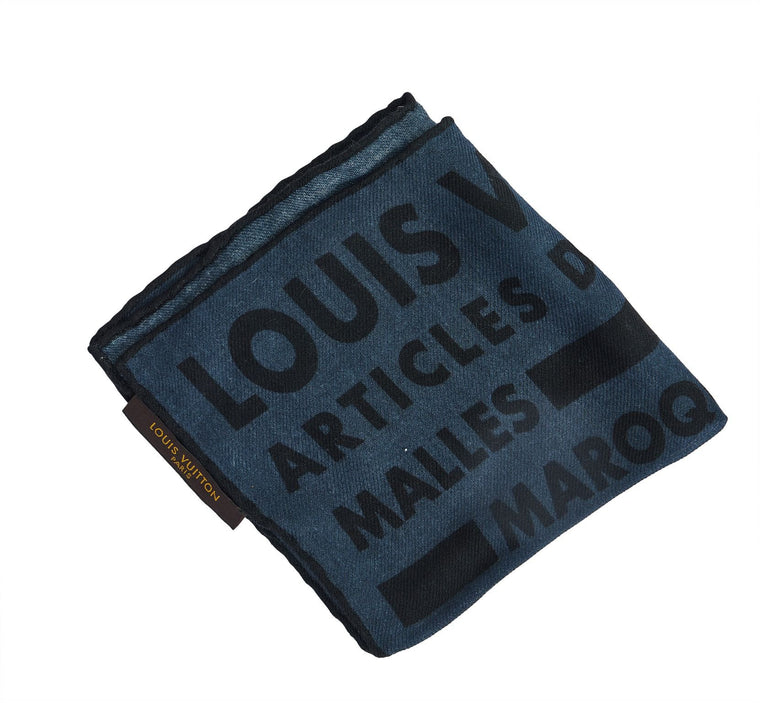 Vuitton Gray Cashmere Pocket Square New