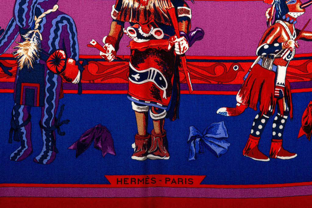 Hermes Purple Kachinas Cashmere Shawl