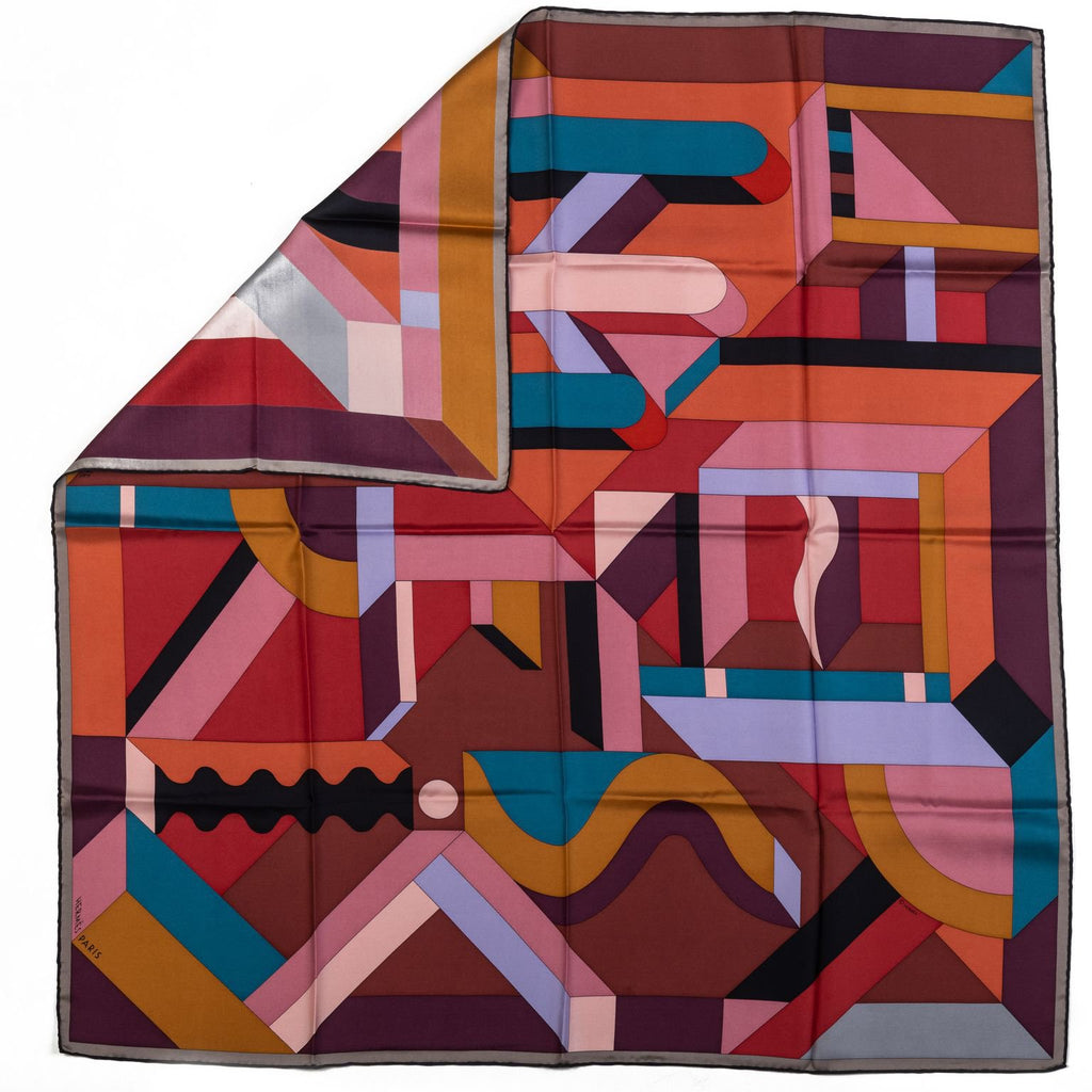 Hermès Geometric Multicolor Silk Scarf
