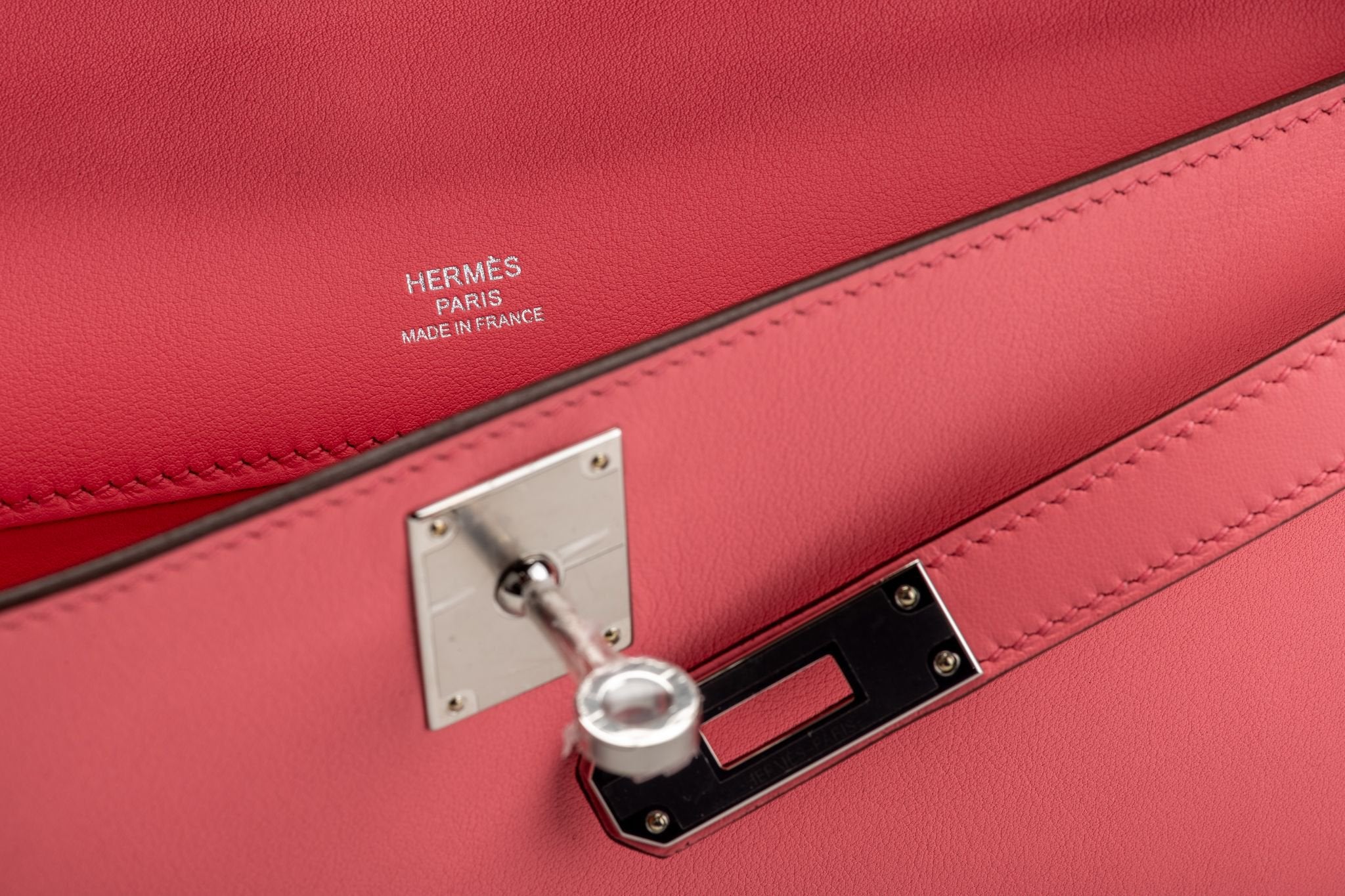 SOLD OUT** NEW HERMES Kelly Cut Clutch. Rose Azalee / PHW. 100% Authentic