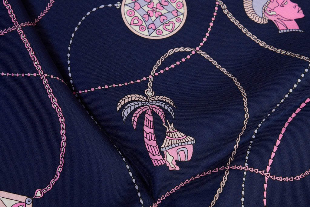 Pucci Navy & Pink Silk Scarf