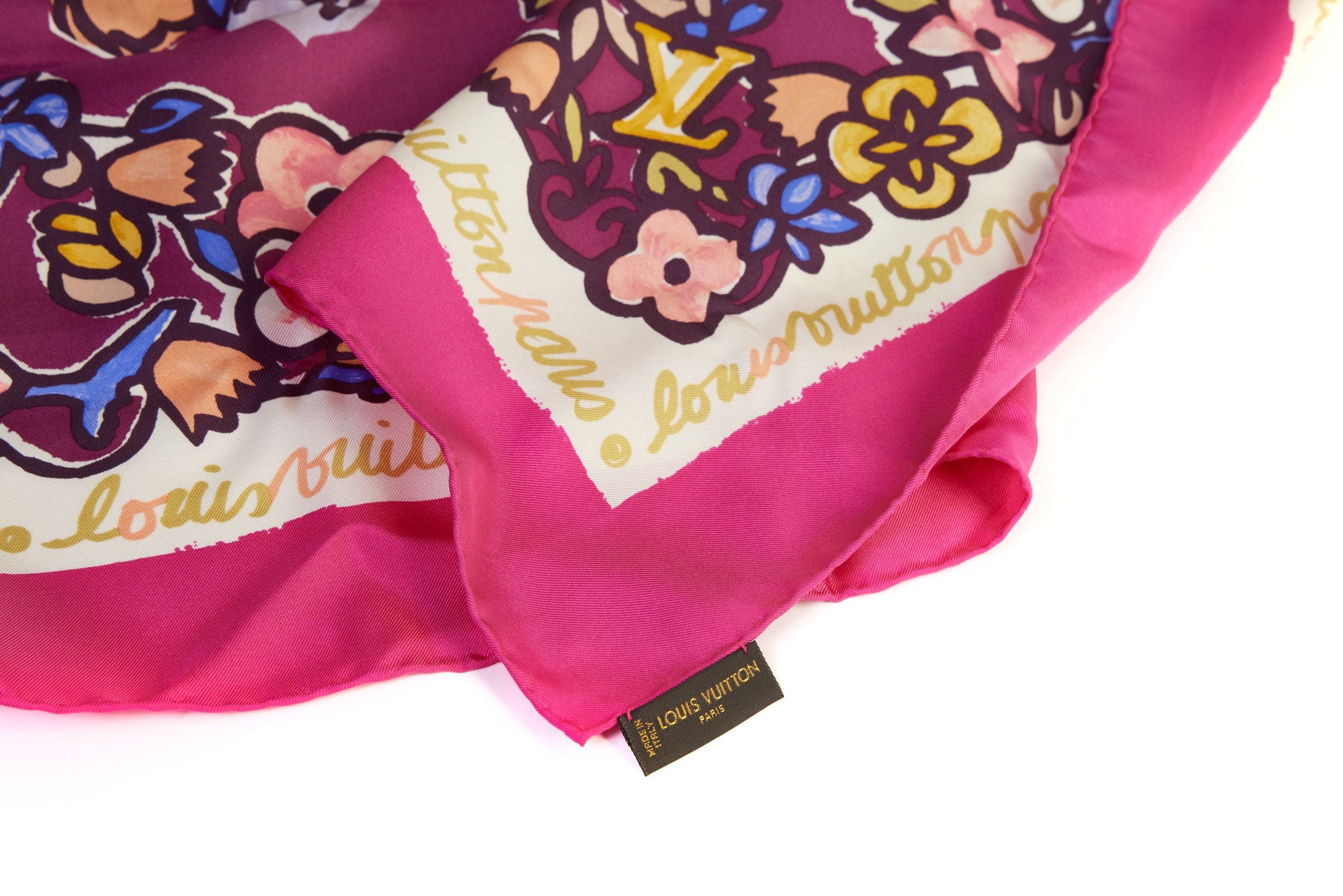 Louis Vuitton scarf pink silk monogram floral pattern 117×8cm Used Japan  Fedex