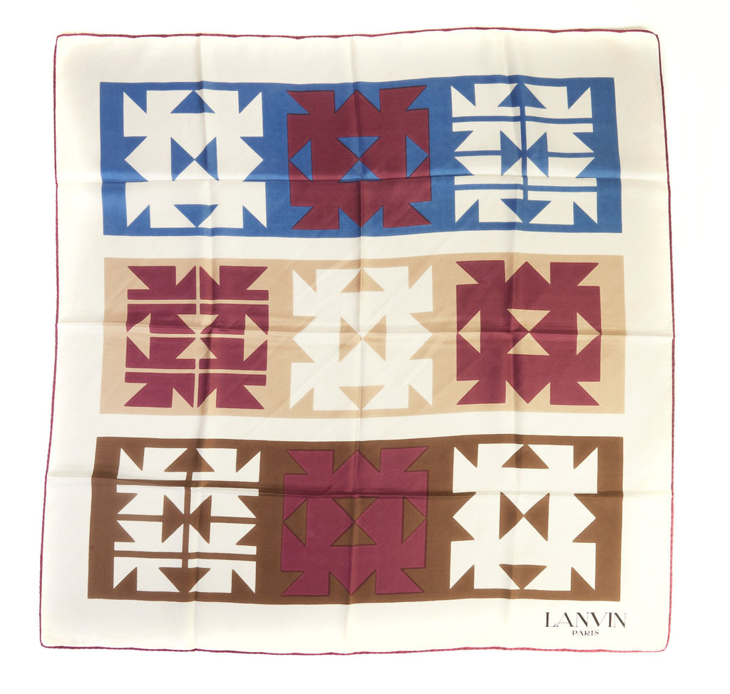 Lanvin Vintage Silk Geometric Scarf