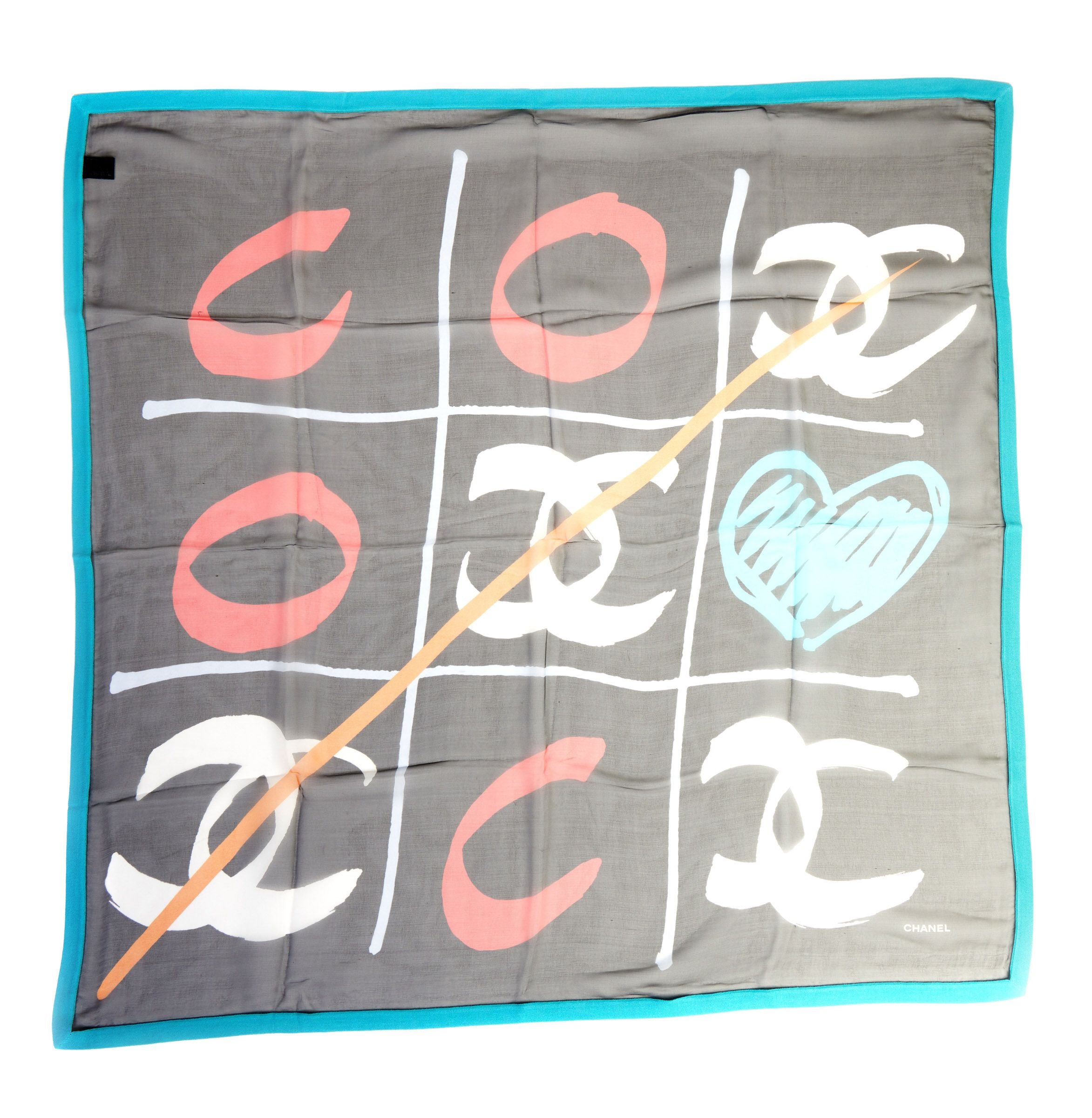 【関税&送料込み】ChloAC Scarves Chanel Silk Chiffon Game Scarf - Vintage Lux