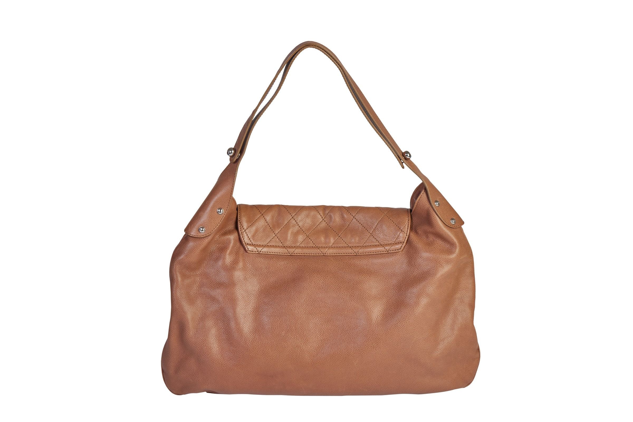 Chanel Caramel Flat Quilted Shoulder Bag - Vintage Lux