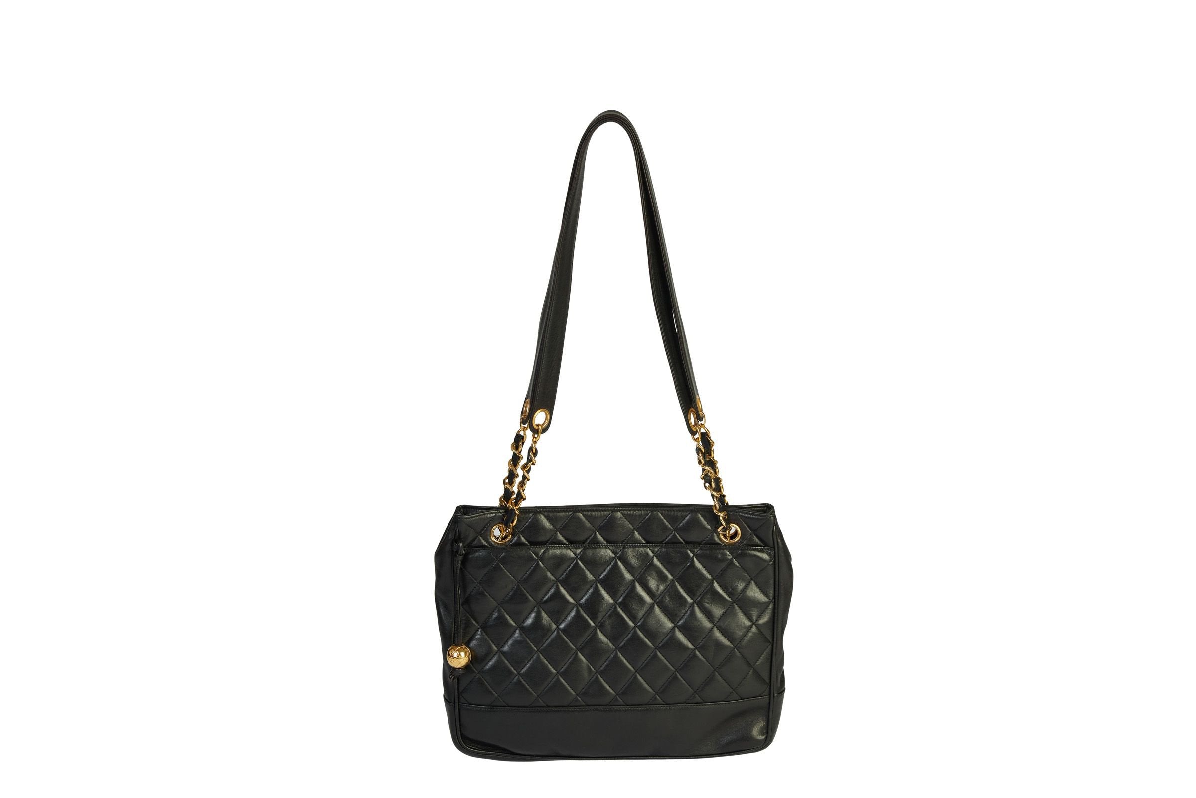 chanel quilted tote handbag
