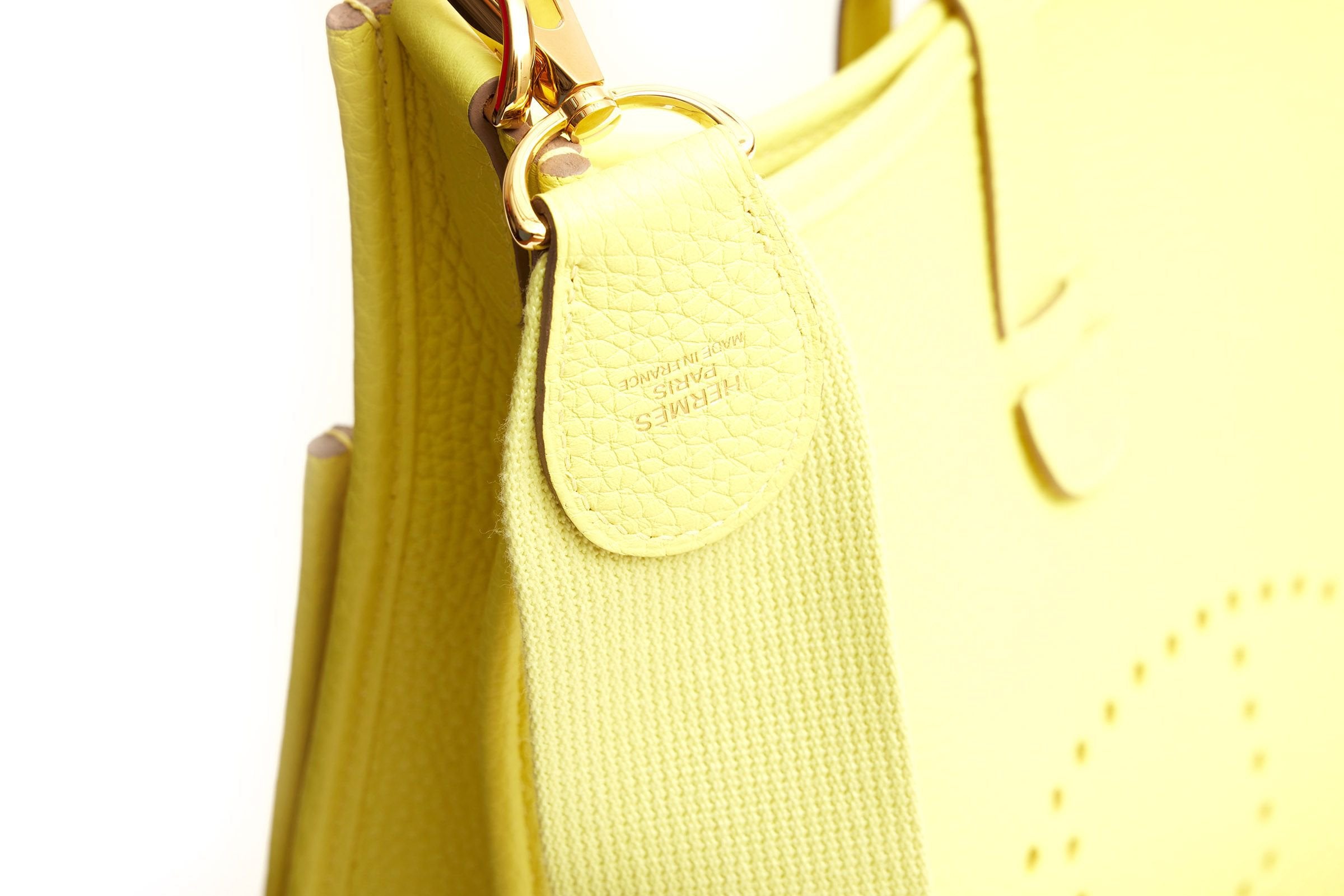 Hermès Lime Yellow Evelyne PM - Vintage Lux