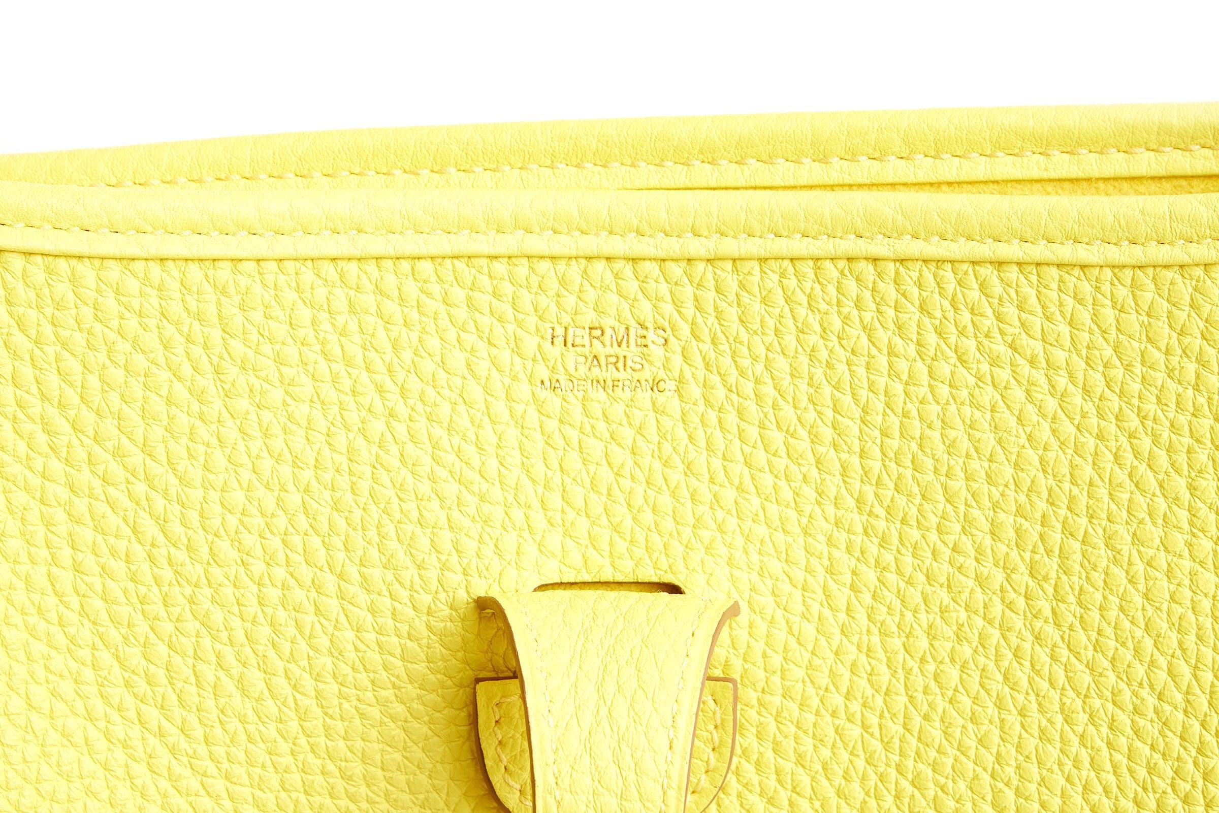 Hermès Lime Yellow Evelyne PM - Vintage Lux