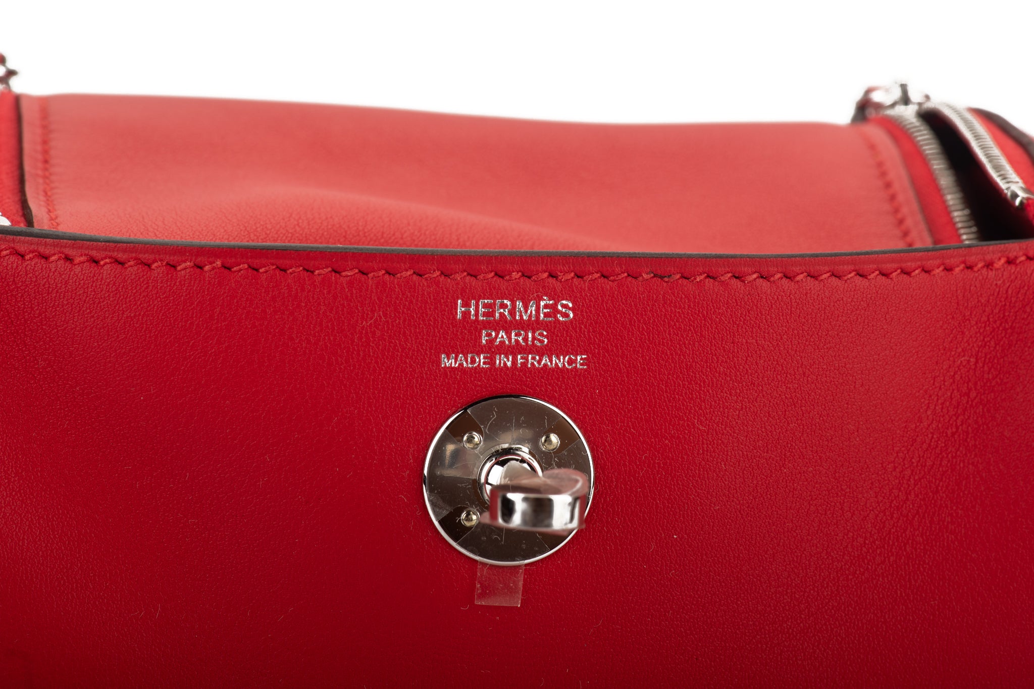 Hermes Mini Lindy Rouge Sellier Verso Swift Palladium Hardware