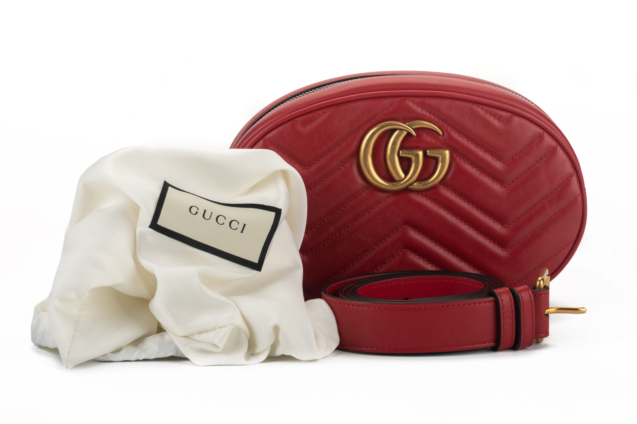 Gucci Large Red Fanny Pack With Logo Vintage Lux