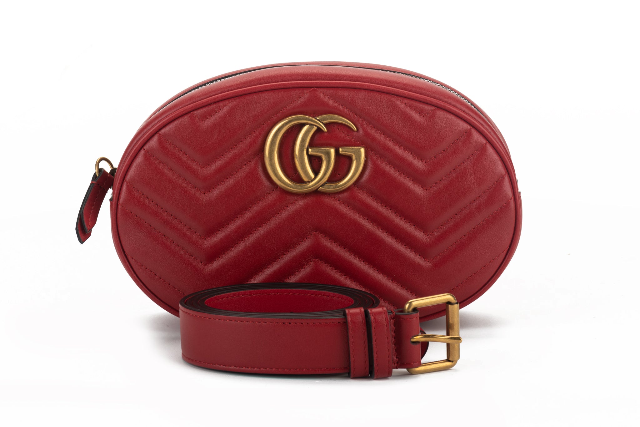 Gucci Large Red Fanny Pack With Logo - Vintage Lux