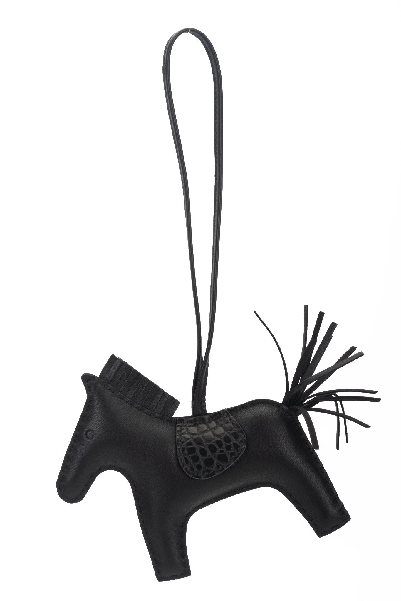 Hermes Alligator Touch SO Black Horse Rodeo Bag Charm PM Kelly Birkin -  BNIB
