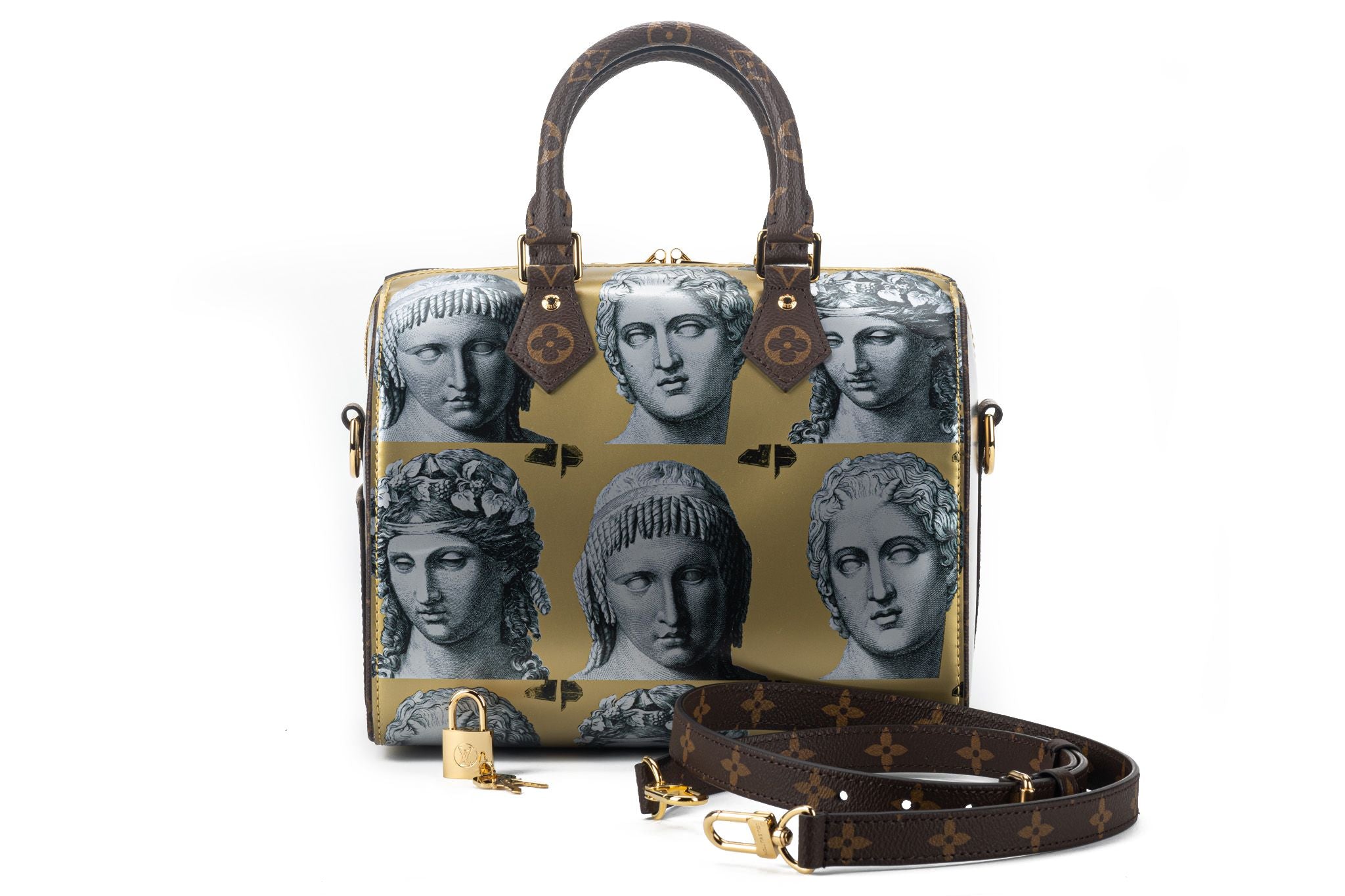 Louis Vuitton x Fornasetti Speedy Bandouliere 25 Monogram Cameo Brown in  Coated Canvas with Gold-tone - US