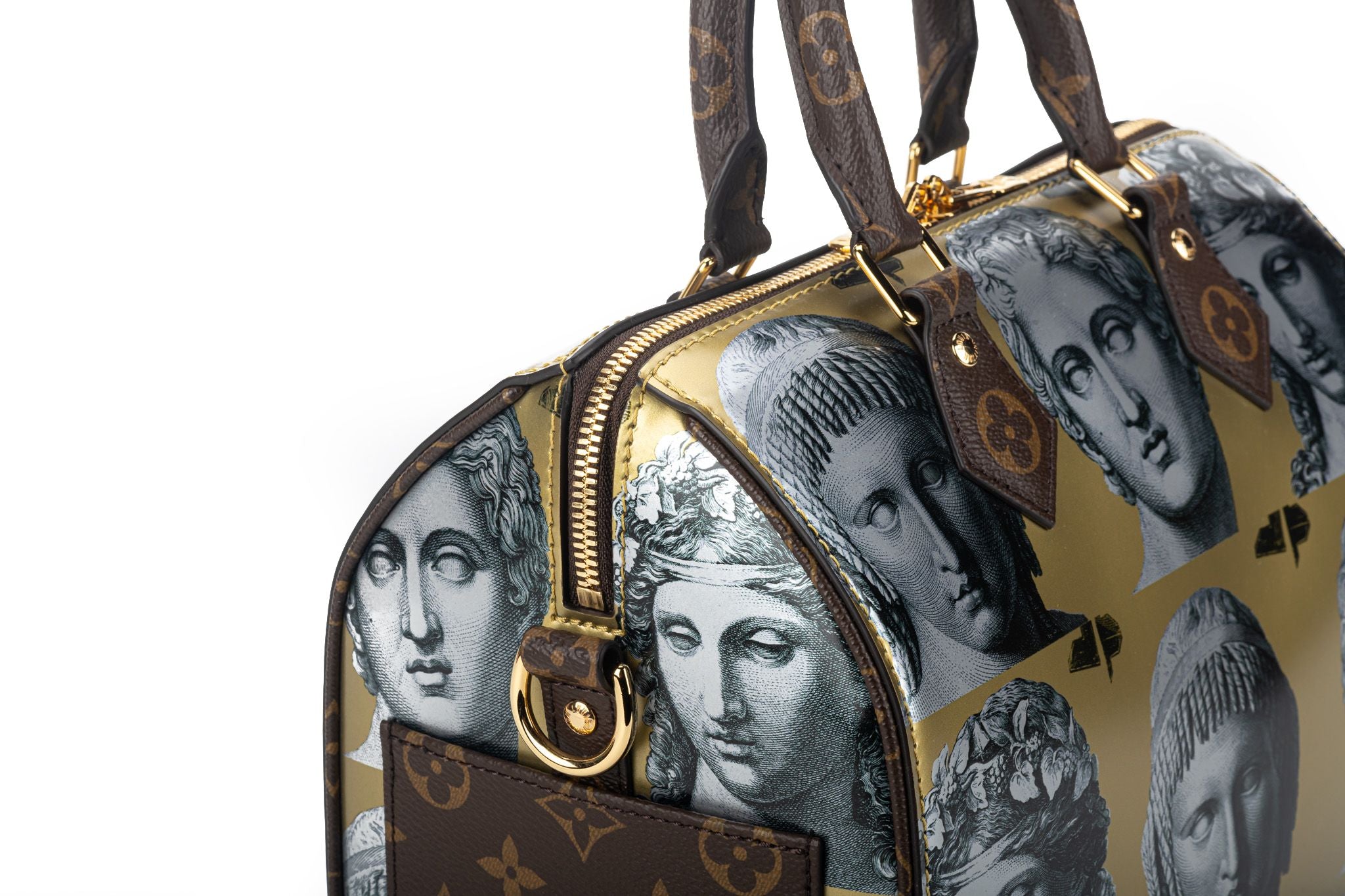 Louis Vuitton Fornasetti gold cameo head Speedy 25 bandouliere