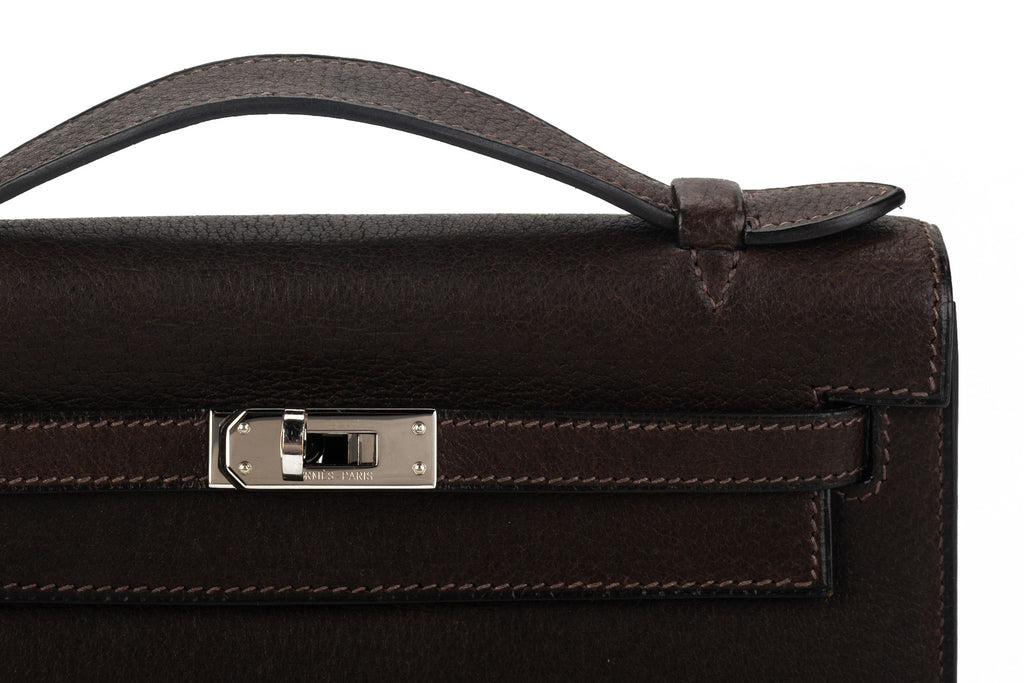 Hermes Brown Pecari Kelly Pochette