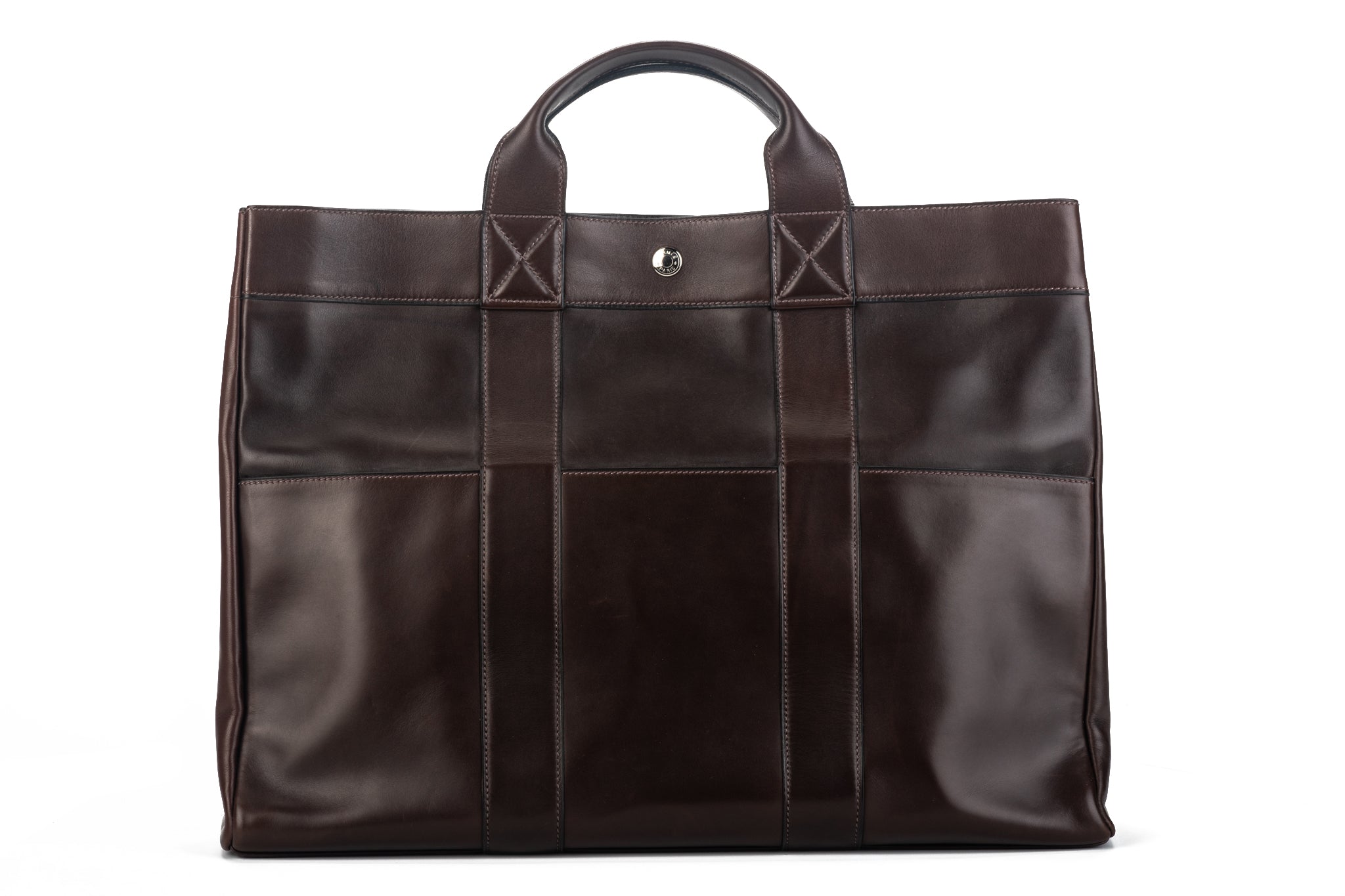 Hermes Cocoa Brown Leather Handbag For Sale at 1stDibs