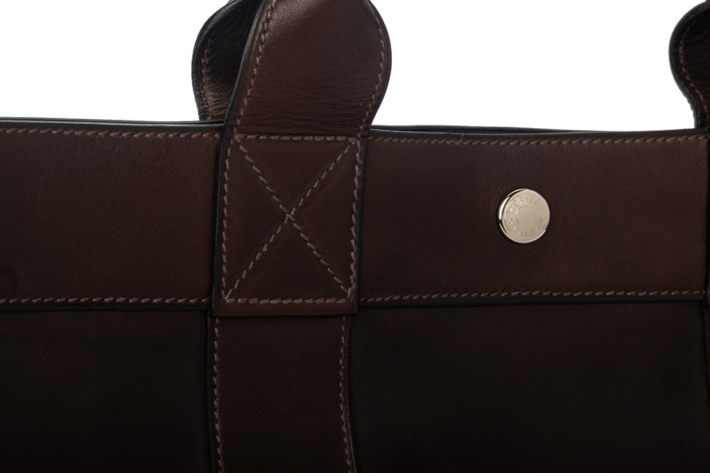 Hermes Cocoa Brown Leather Handbag