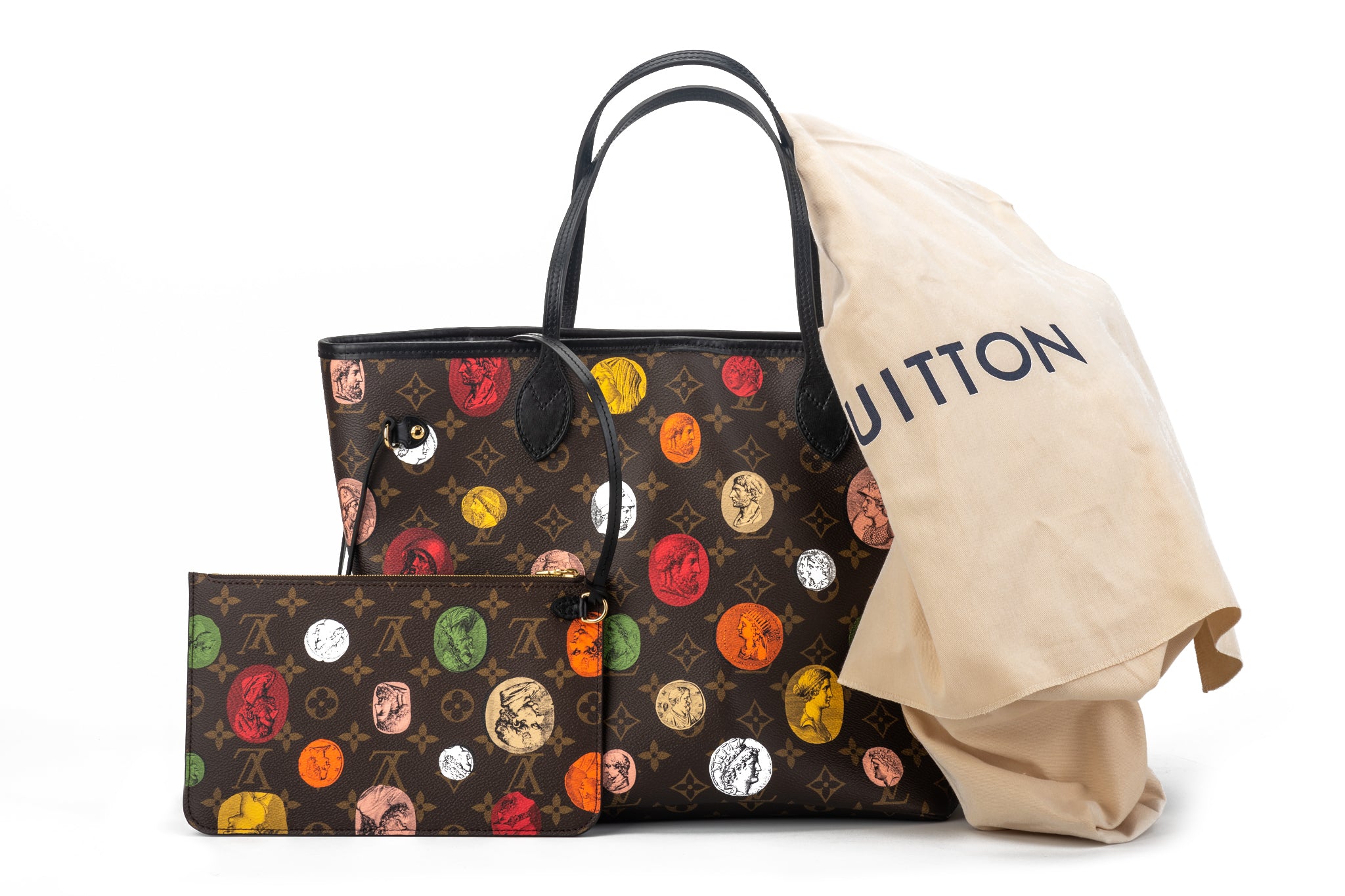 Louis Vuitton NEVERFULL MM LIMITED EDITION WORLD TOUR Brown