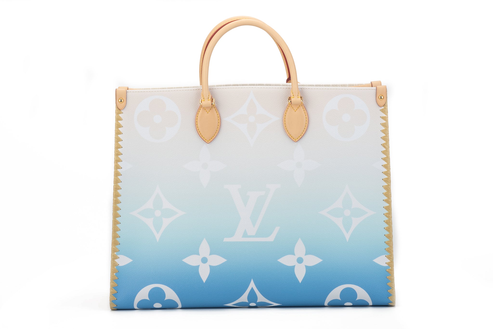 LOUIS VUITTON BY THE POOL ONTHEGO GM BLUE WHITE GIANT MONOGRAM BAG TOTE  LIMITED