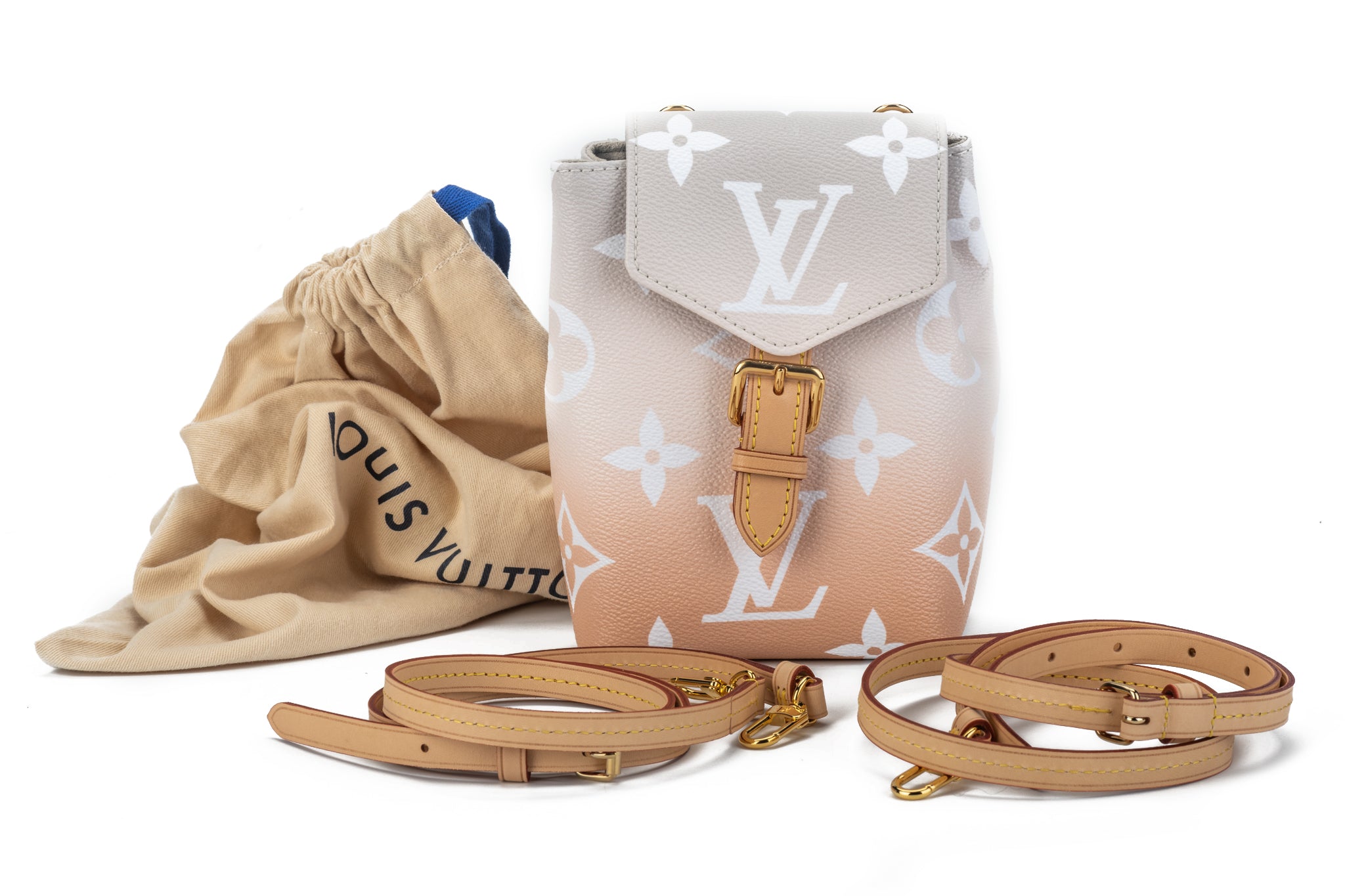 Louis Vuitton, Bags, Lv Ombr Pink And Blue Leather Back Pack