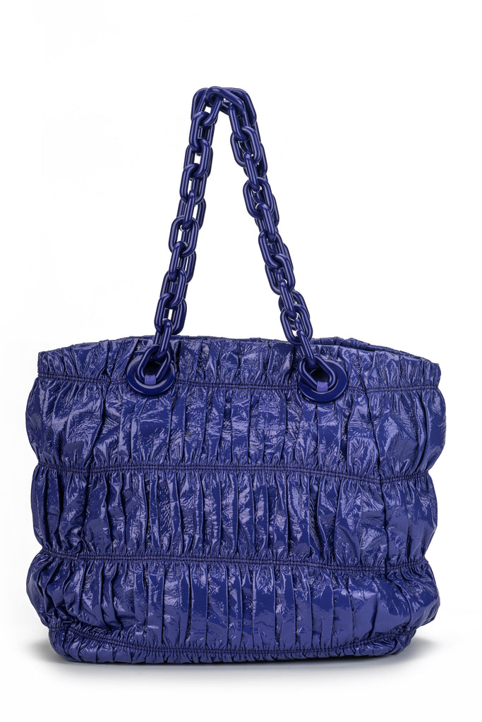 Prada BN Purple Rouched Patent Tote