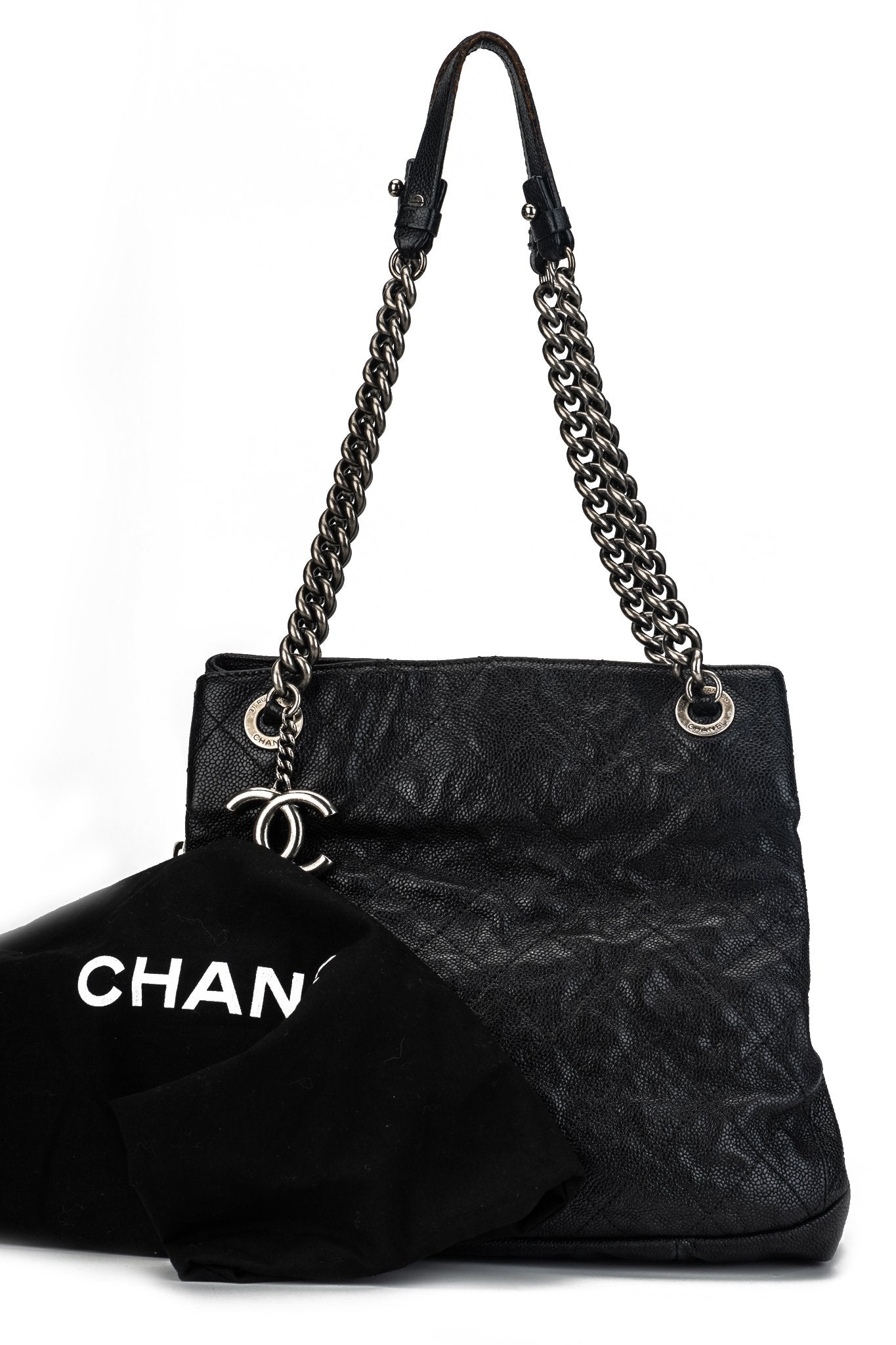 chanel clutch with chain black caviar