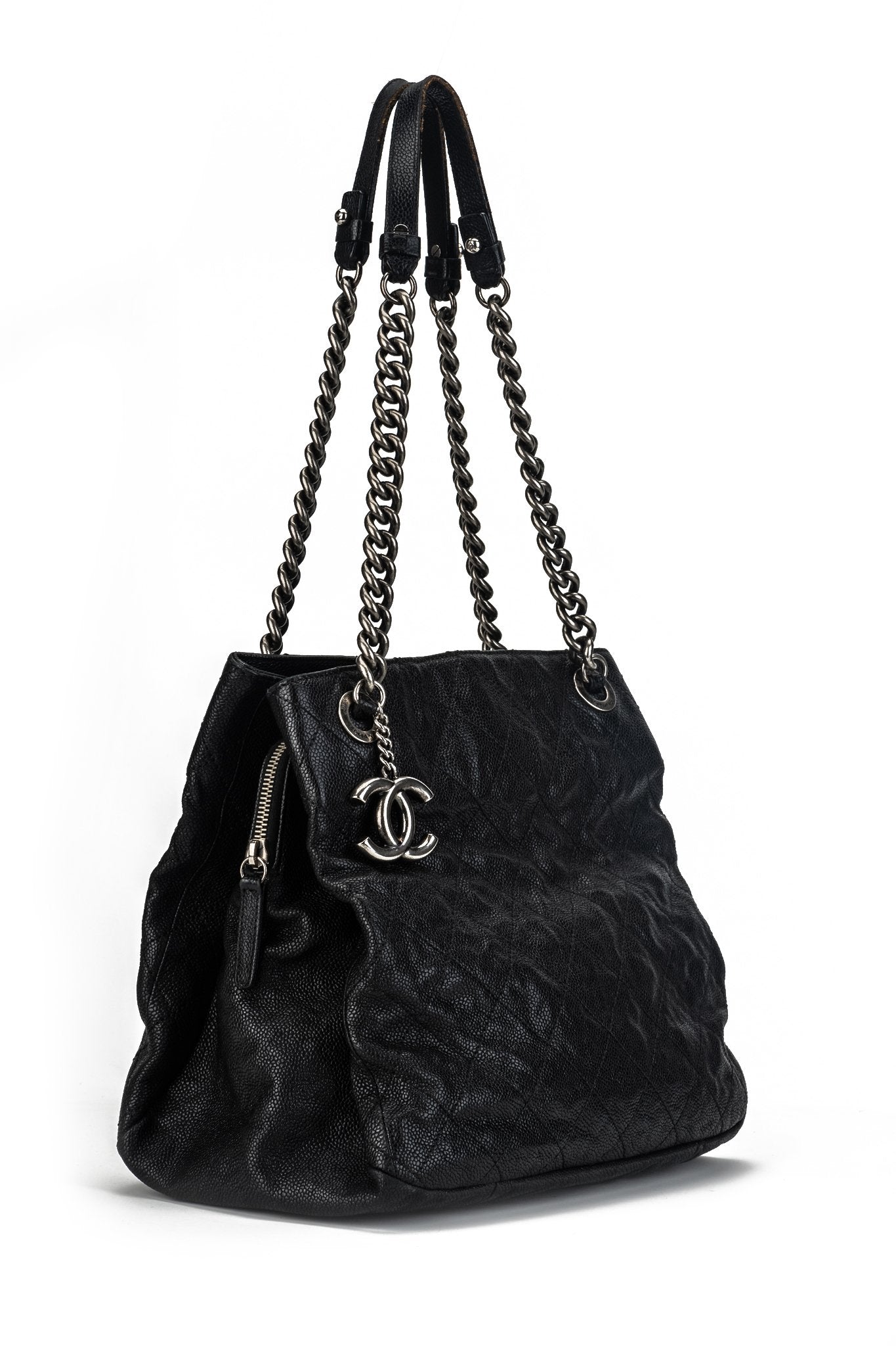 chanel tote caviar black bag
