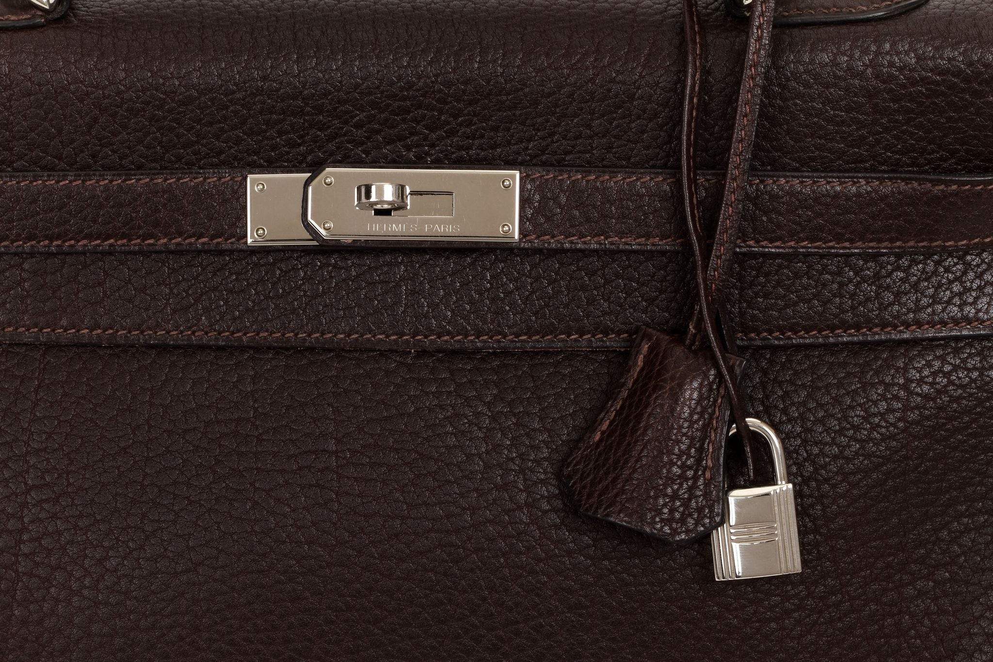 Hermes Birkin Mini Bag Togo Leather Palladium Hardware In Coffee