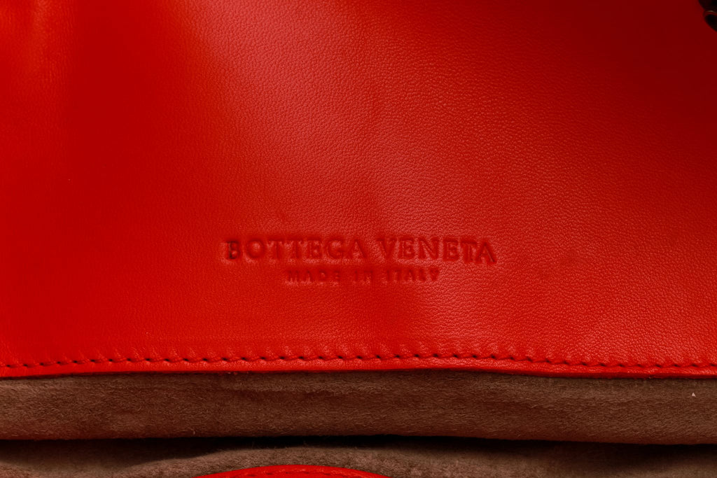 Bottega Intrecciato Red Lambskin Bag