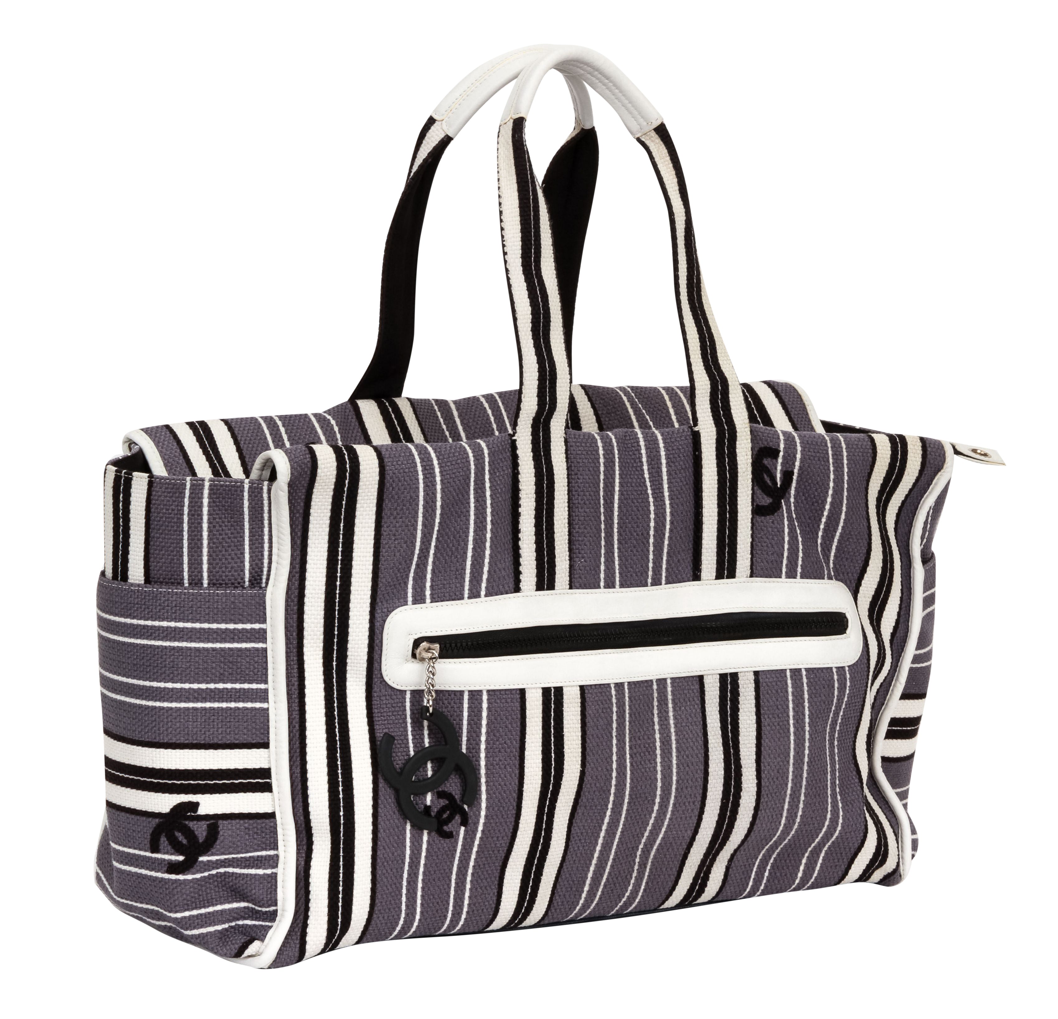 Chanel Oversize Striped Beach Bag - Vintage Lux