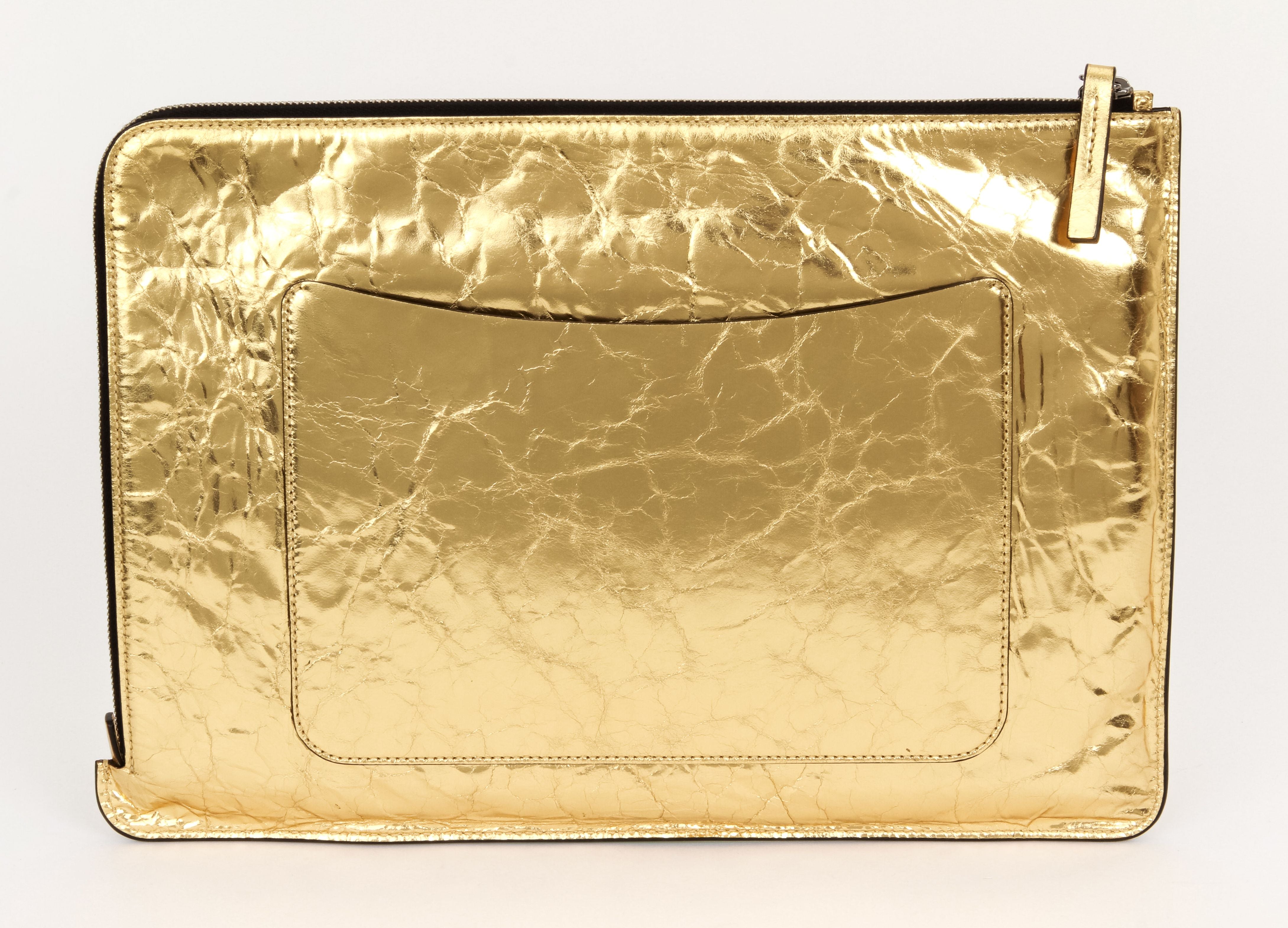 Gold leather discount clutch