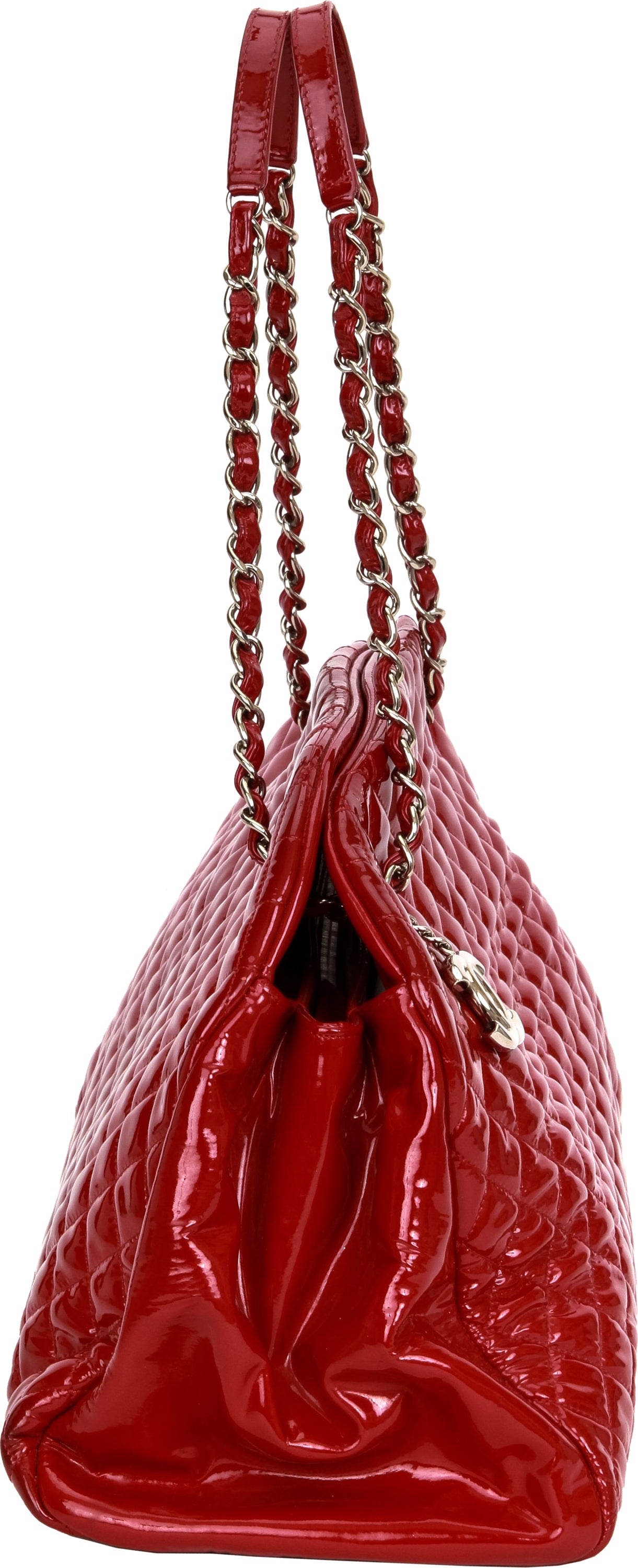 chanel red bowling bag