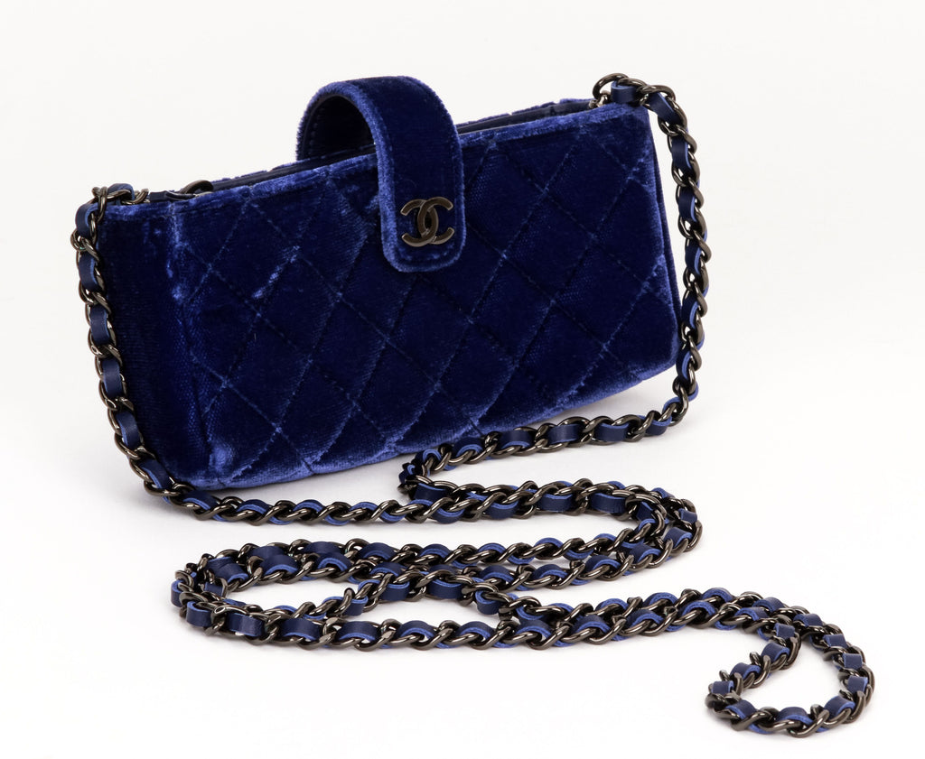 Chanel Blue Velvet Mini Cross Body Bag