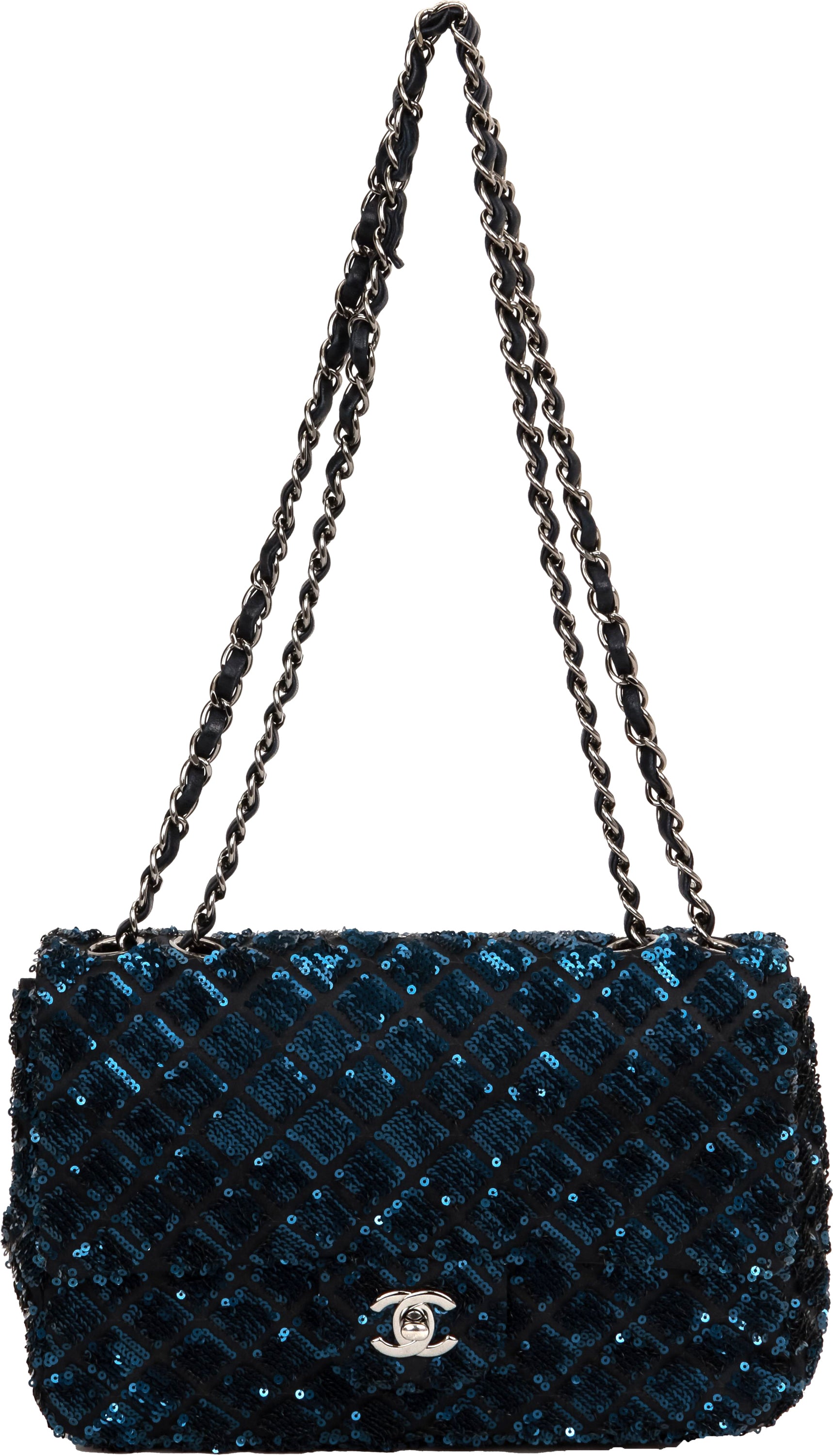 Chanel Navy & Black Sequin Evening Bag - Vintage Lux