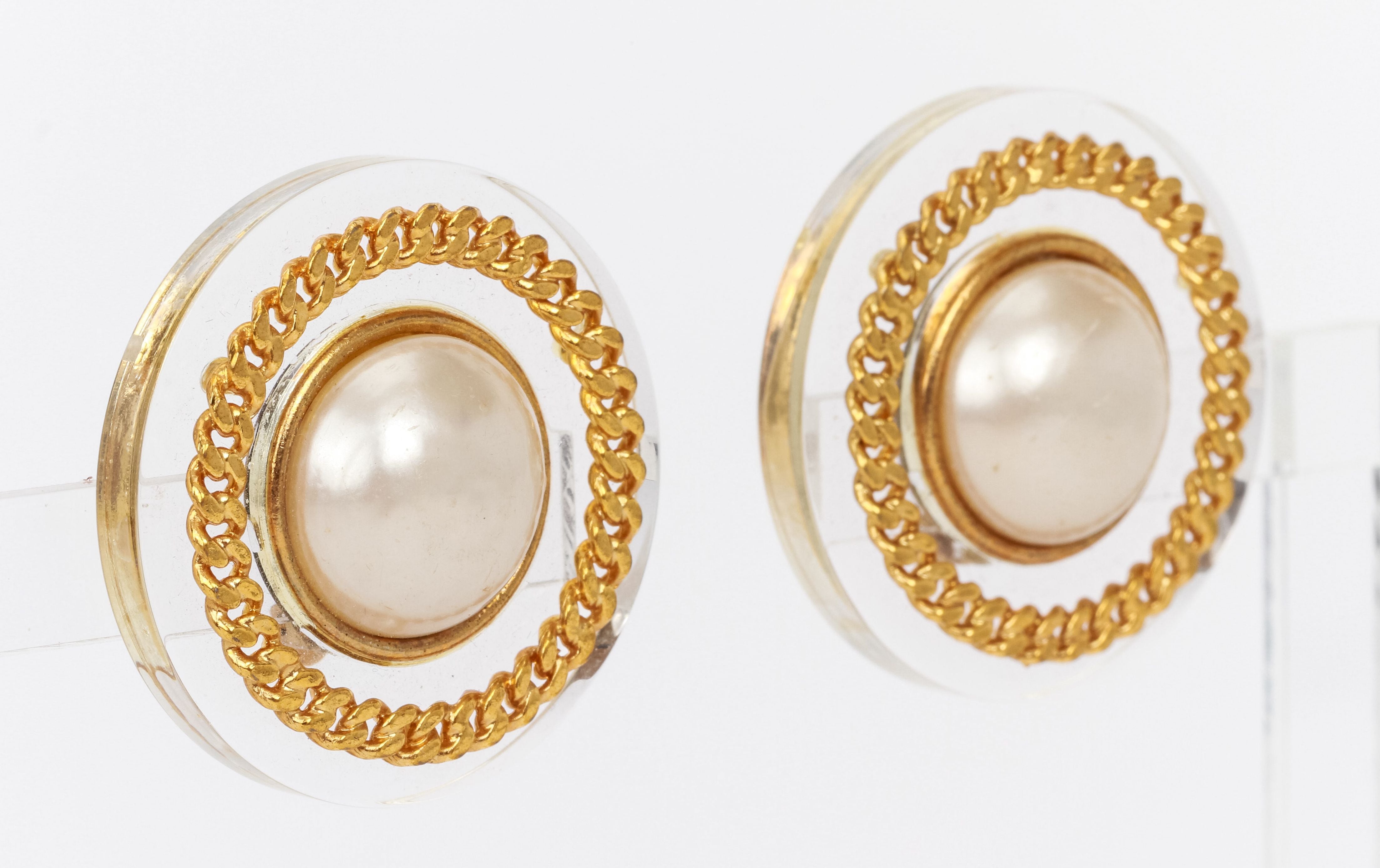 70's Chanel Runway Pearl Earrings