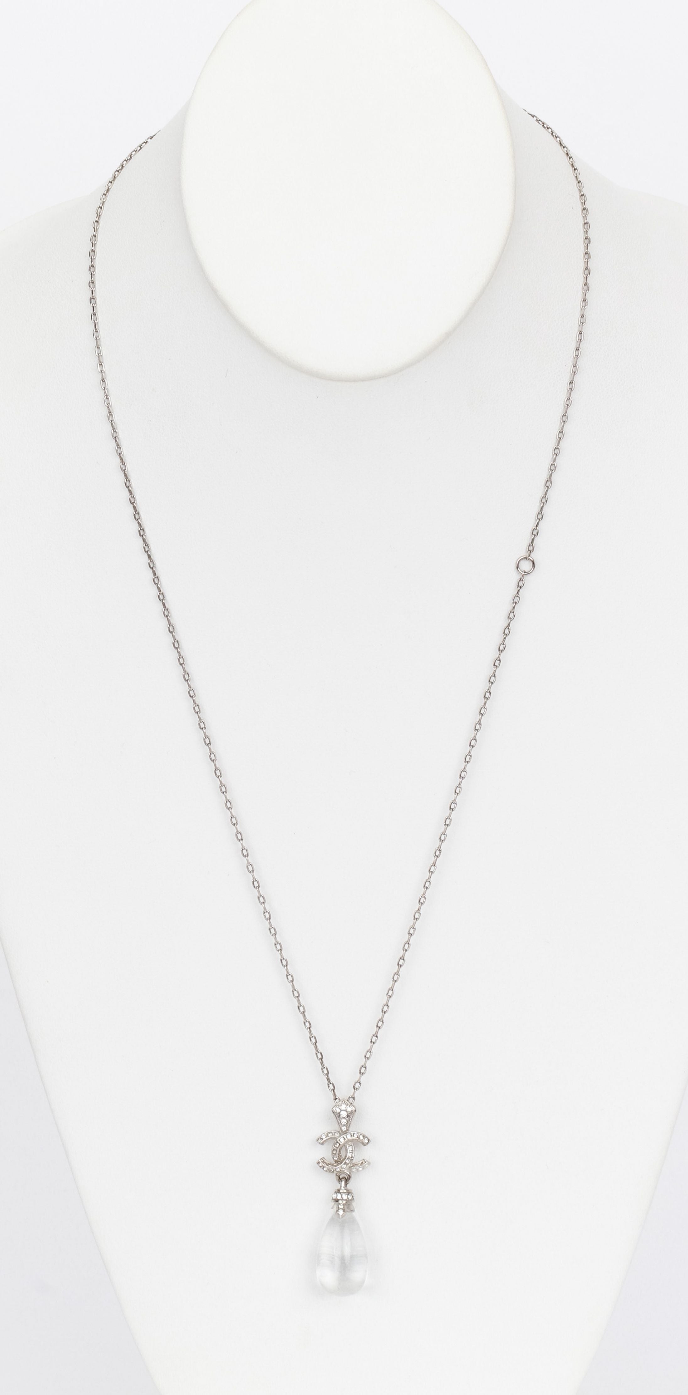 Chanel lucite drop pendant necklace - Vintage Lux