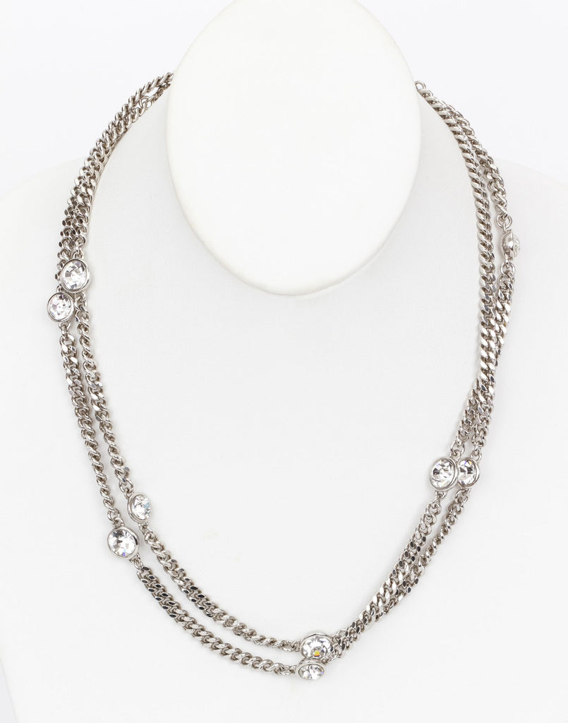 Givenchy chain necklace w/ round stones