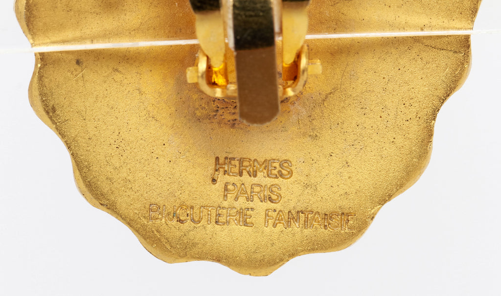 Hermes gold ear clips 1980s
