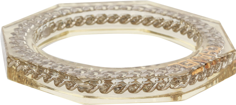 Chanel lucite octagonal bracelet w/chain