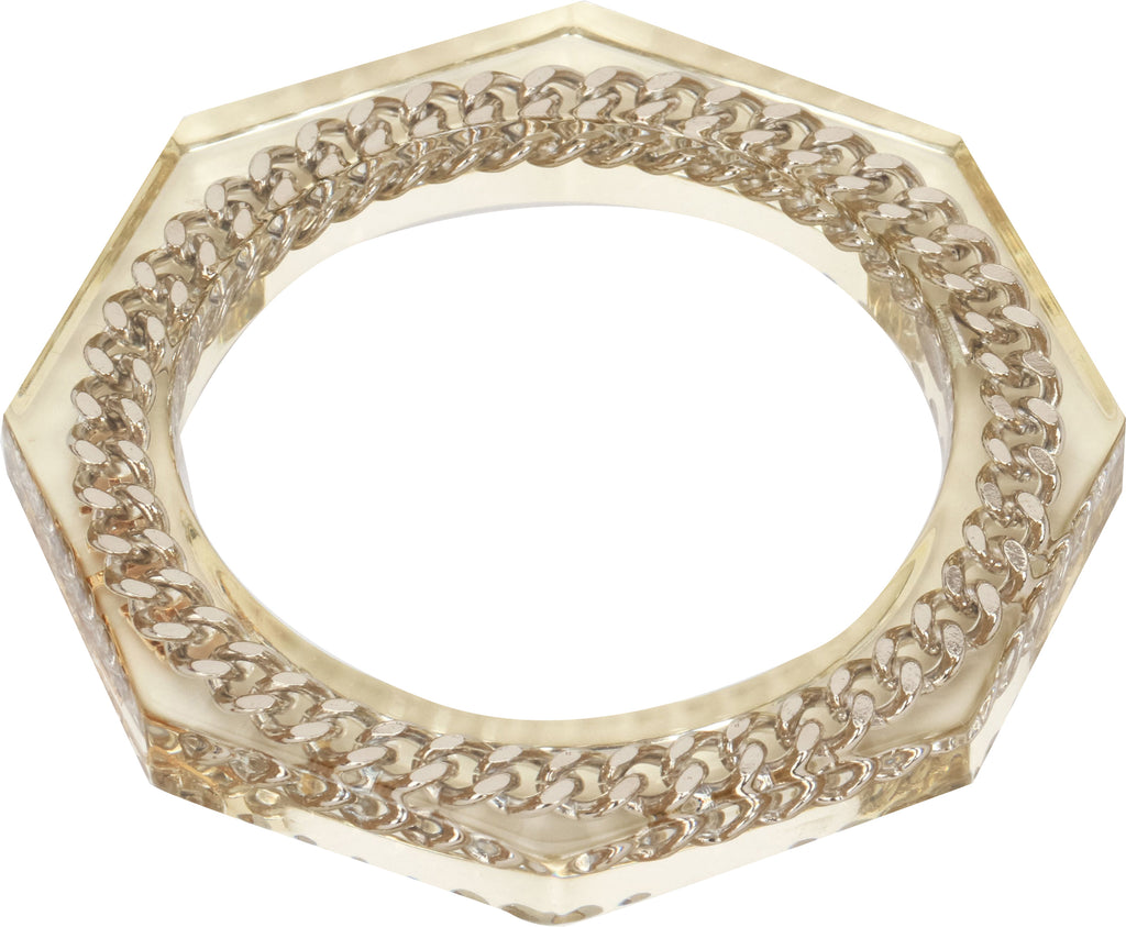 Chanel lucite octagonal bracelet w/chain