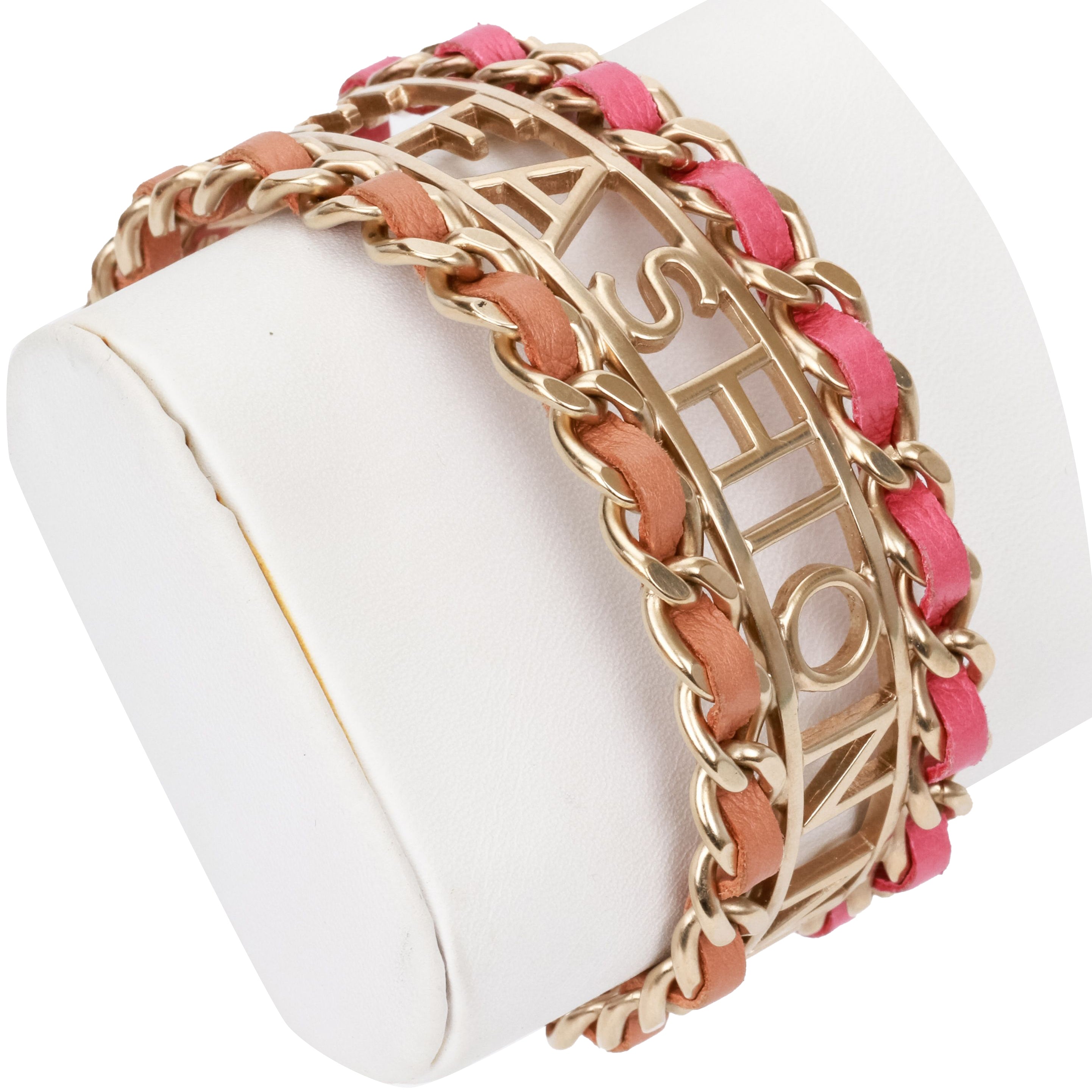 Chanel statement gold bangle bracelet - Vintage Lux