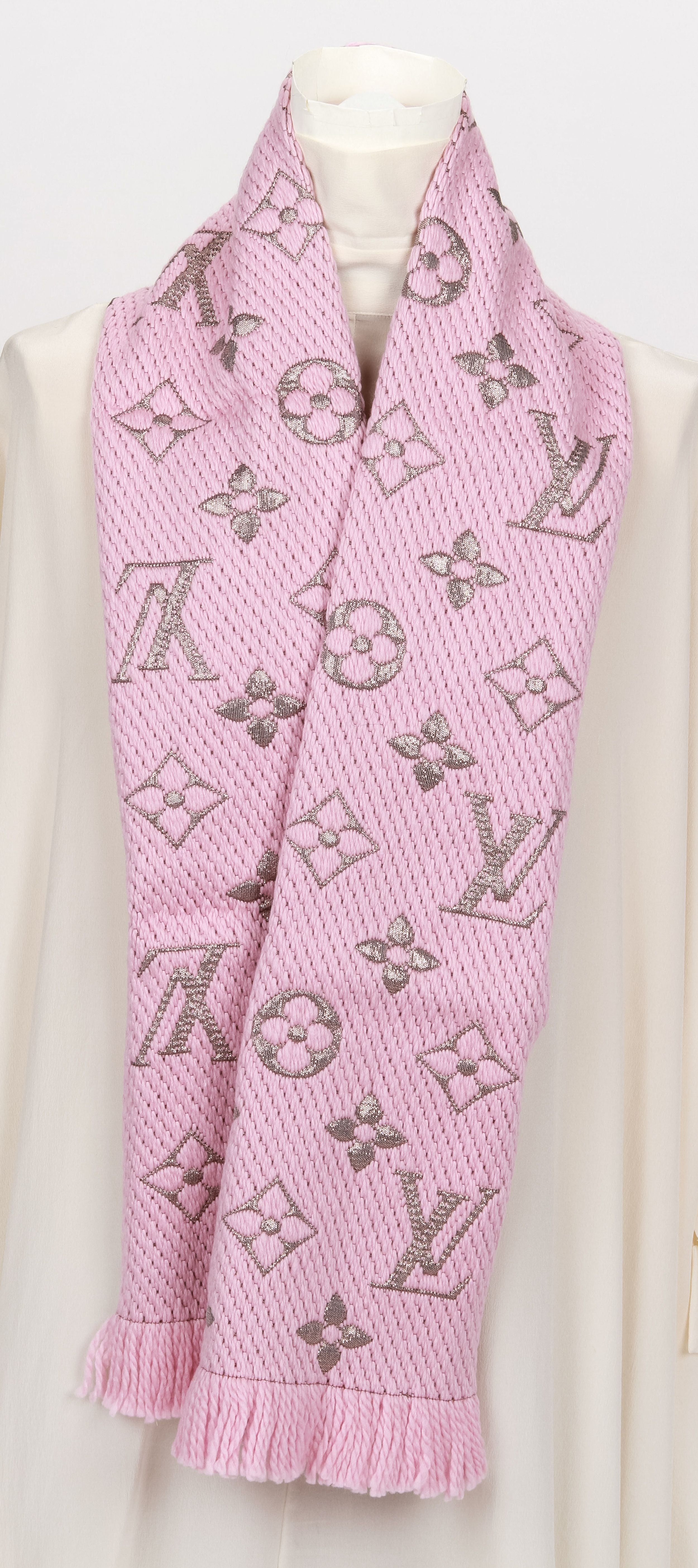 Louis Vuitton Logomania Shine Scarf in Pink