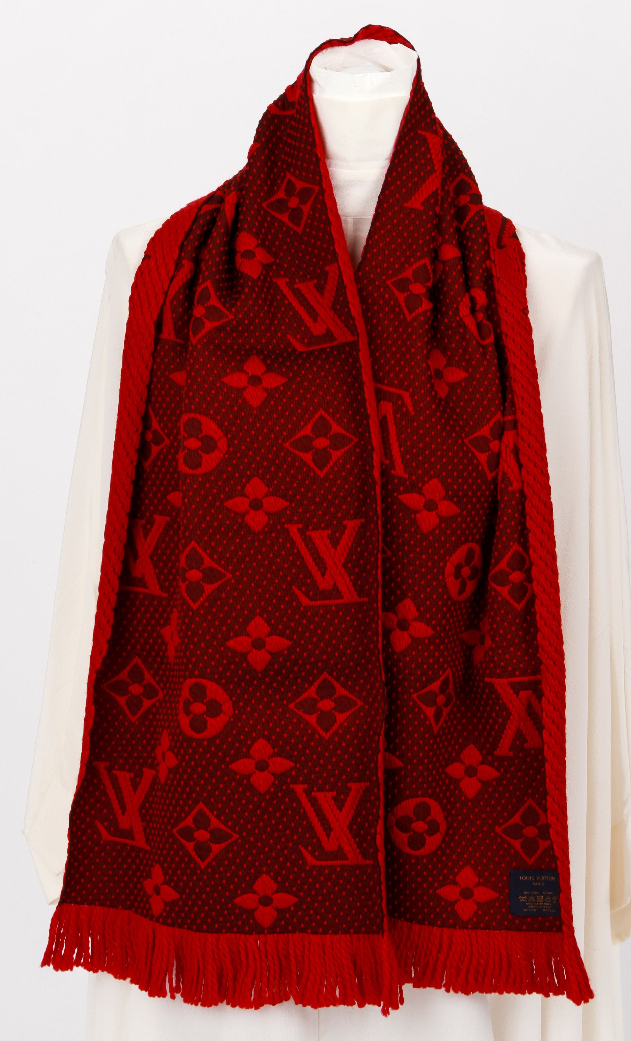 Louis Vuitton, Other, Louis Vuitton Logomania Scarf Ruby Red Silver